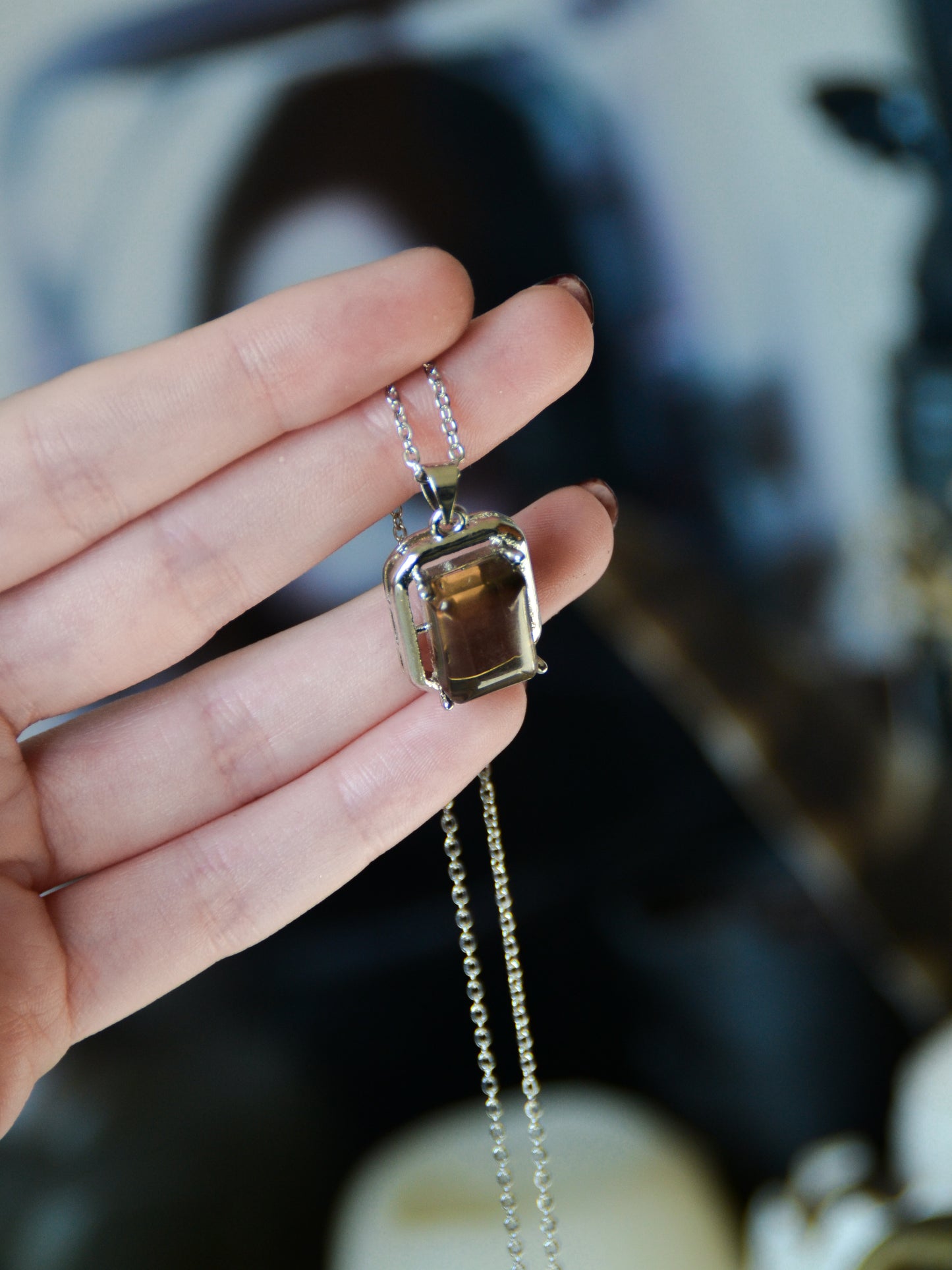 Ciondolo con quarzo fumè