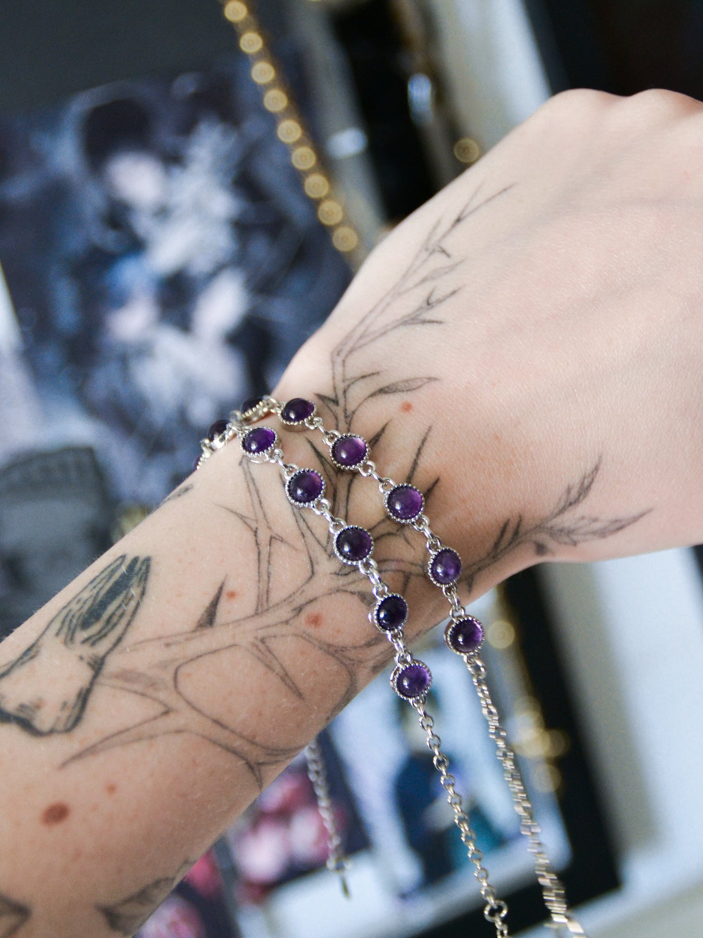 Bracciale regolabile con ametista