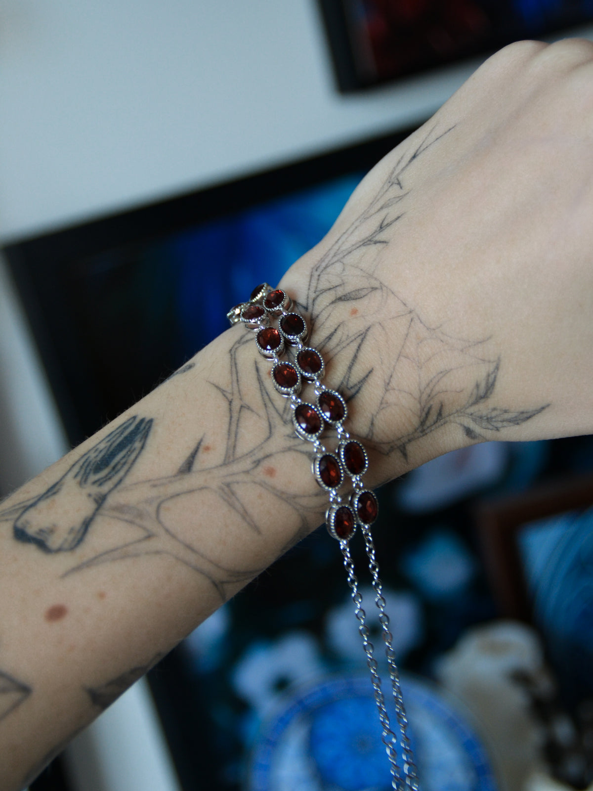 Bracciale crimson tears con granato