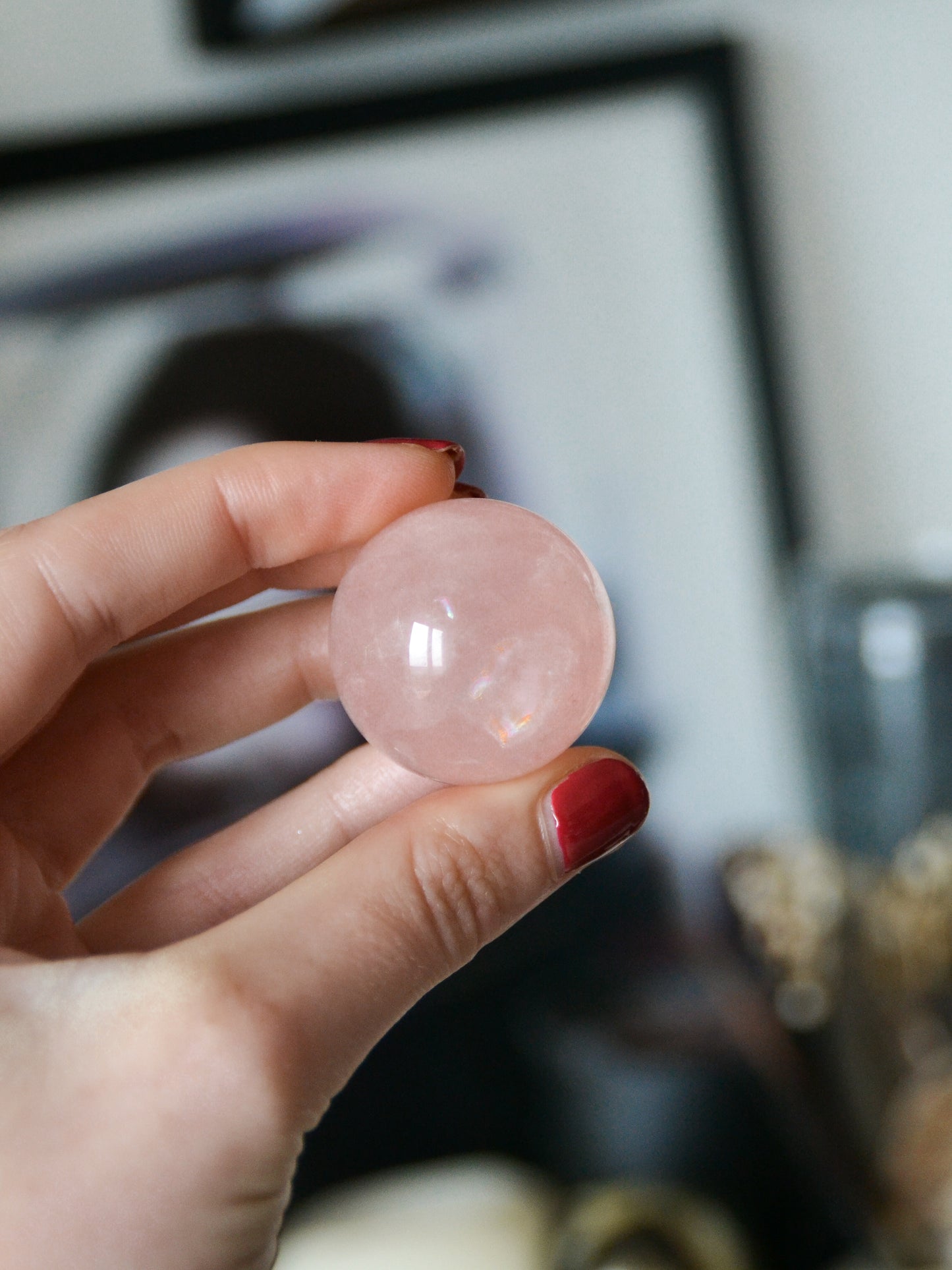 Sfera in quarzo rosa