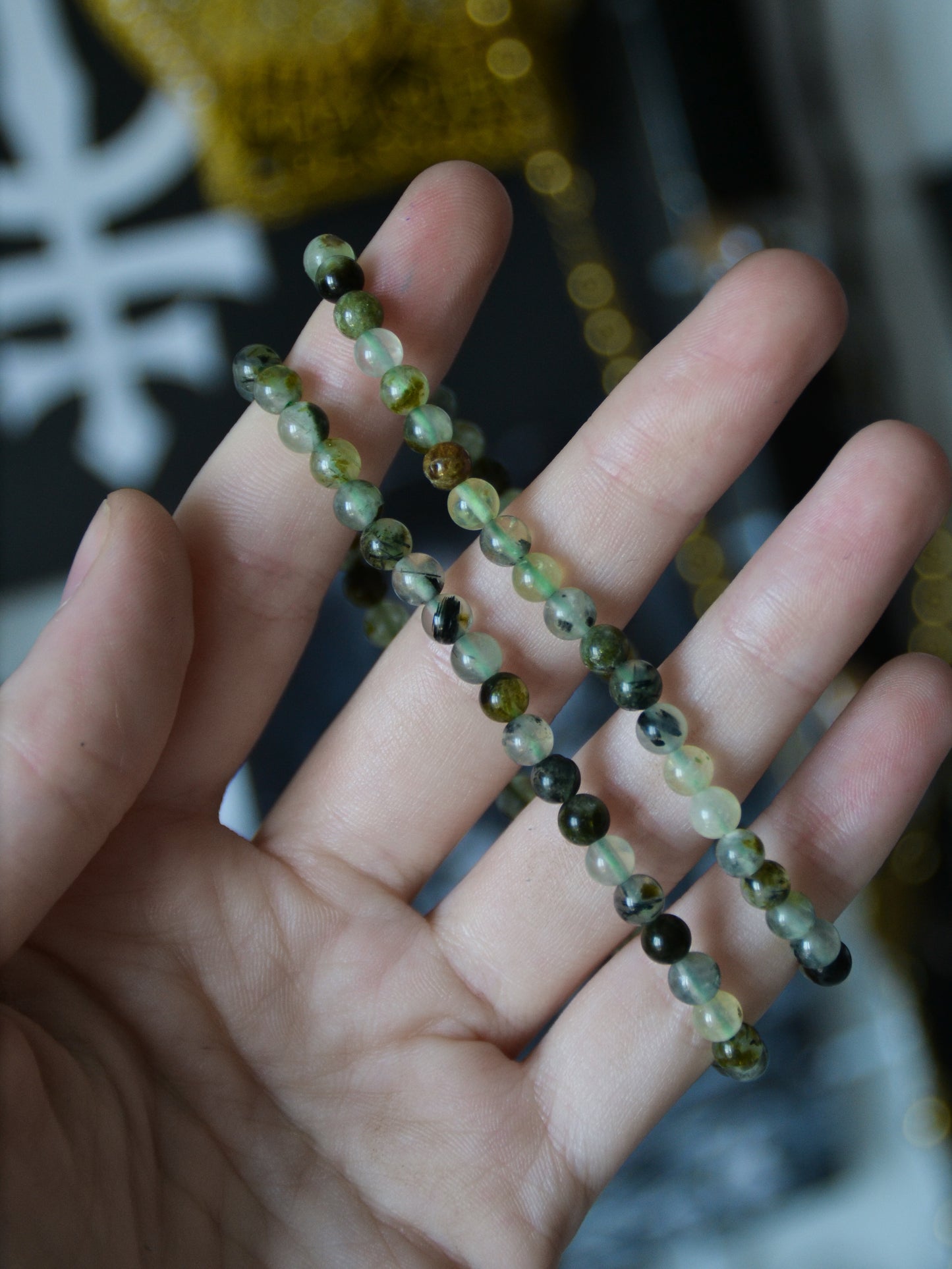 Bracciale in biglie di prehnite