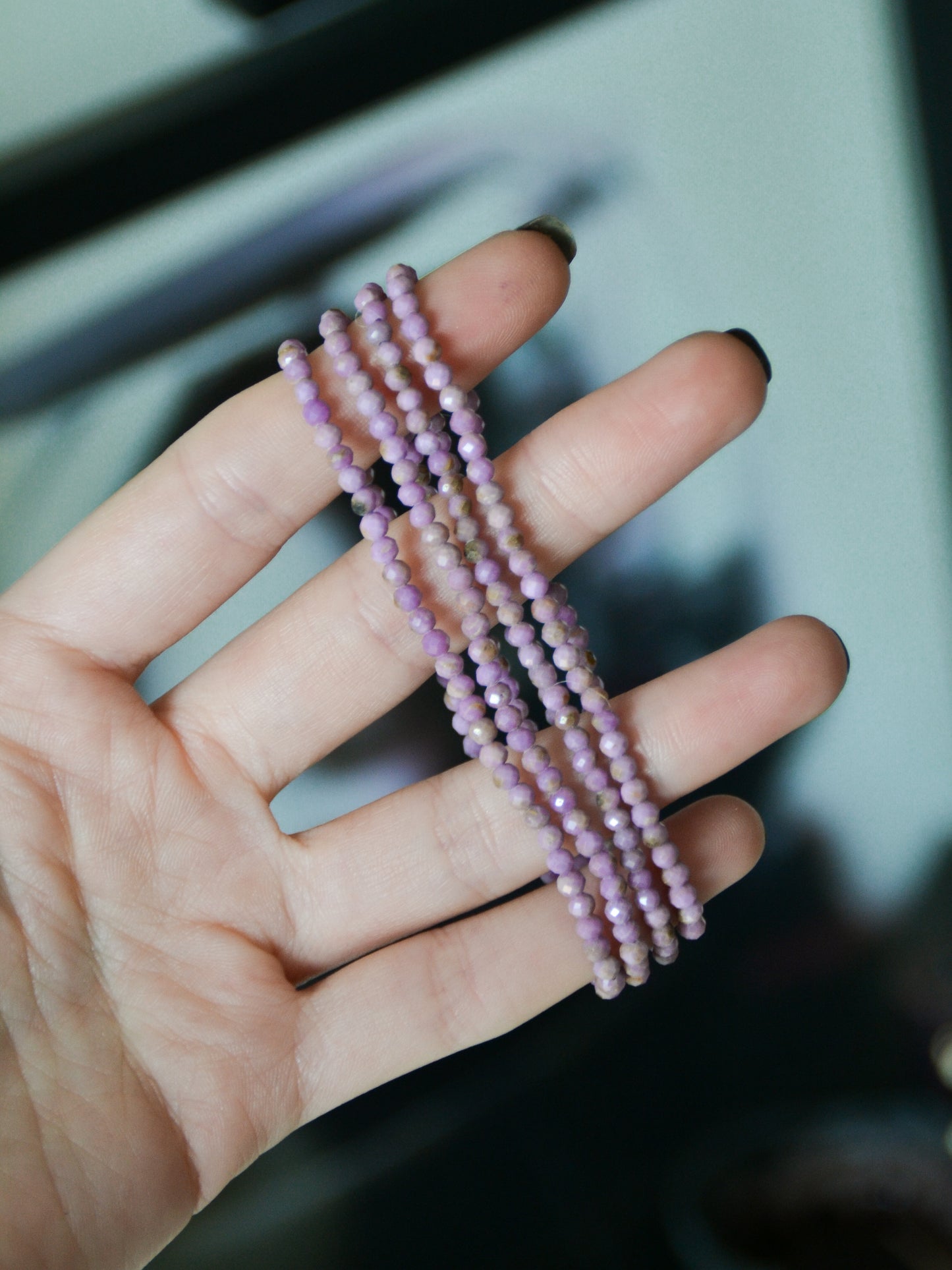 Bracciale in fosfosiderite sfaccettata