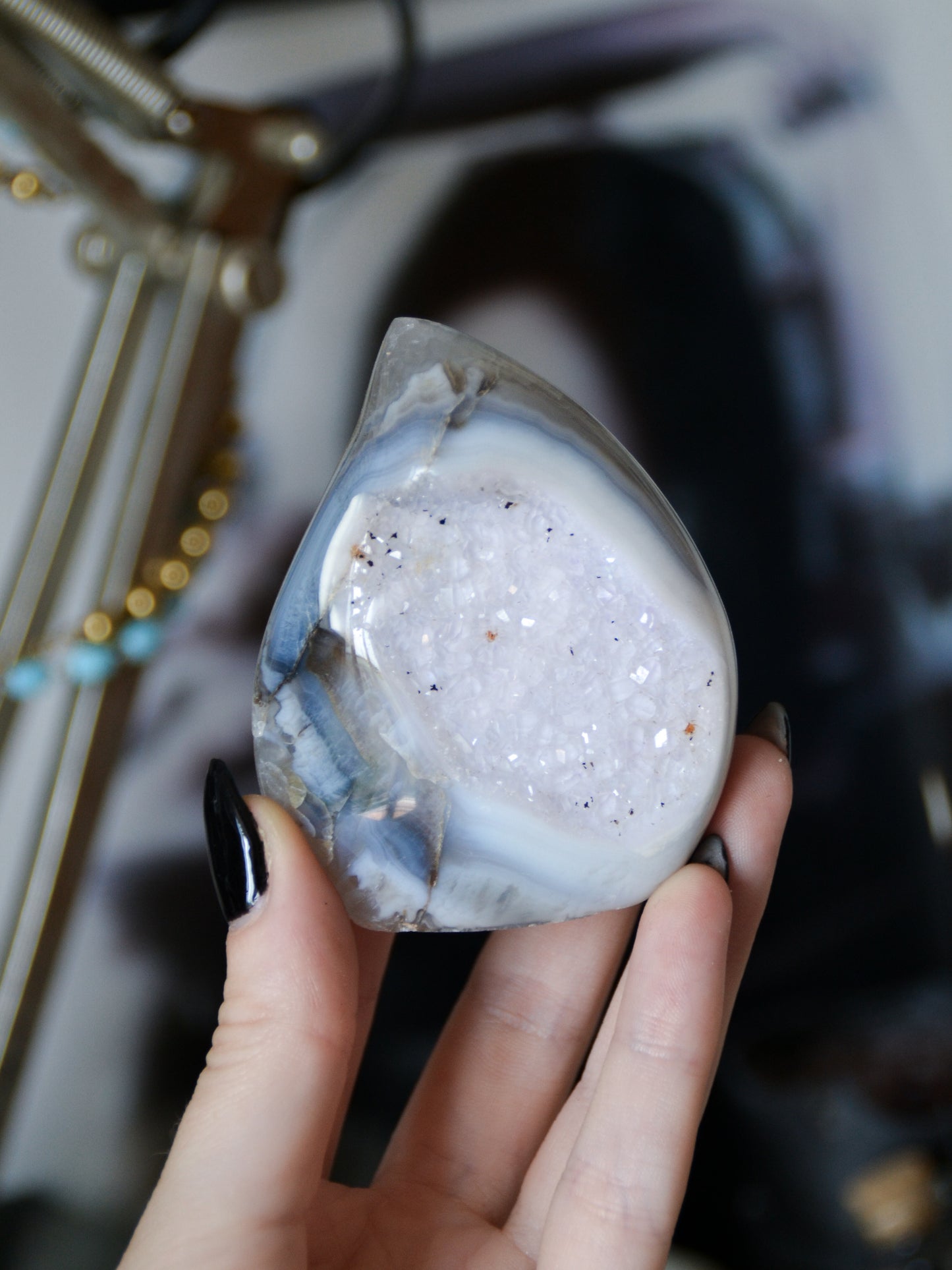 Pinna in agata druzy