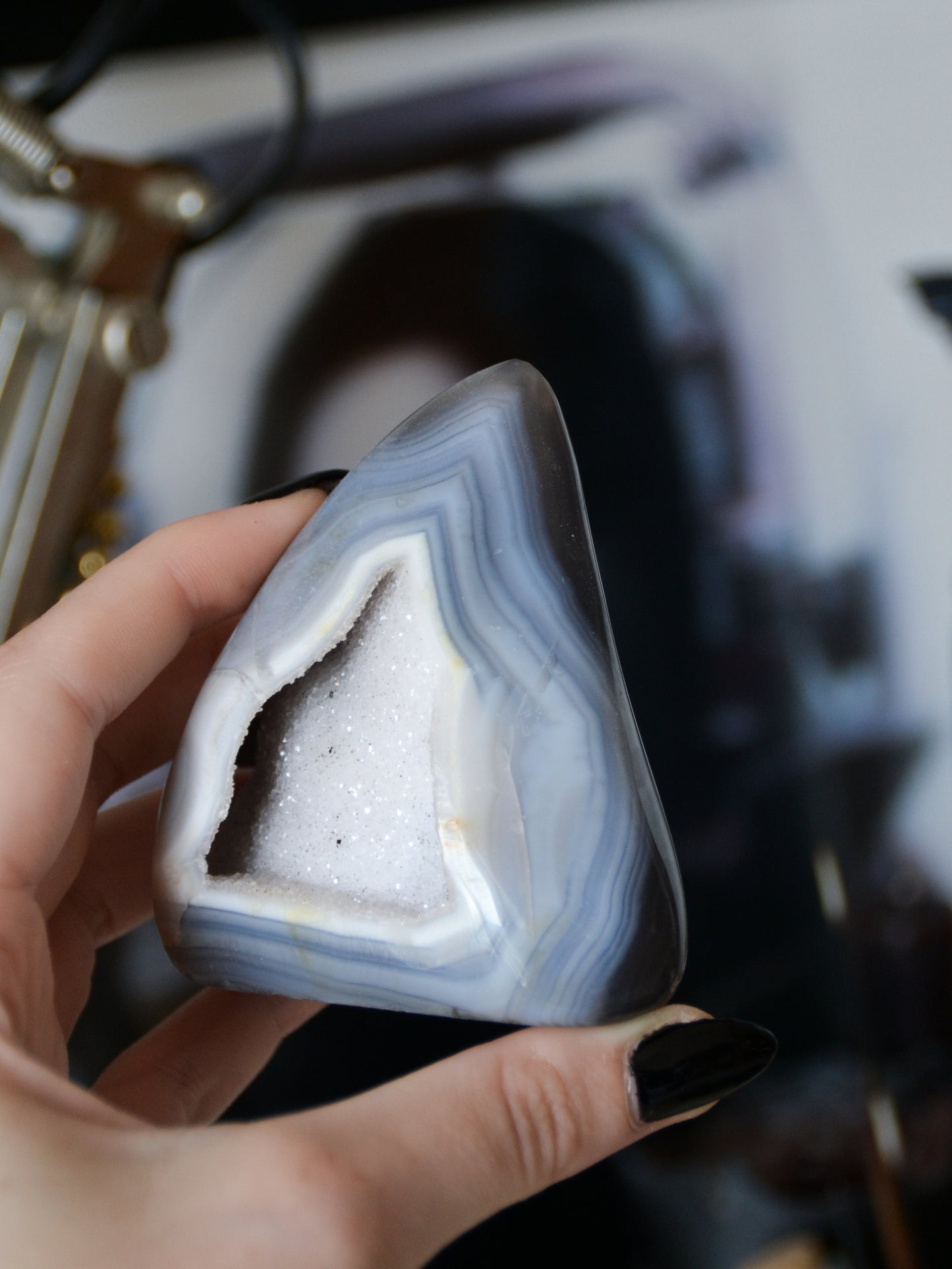 Pinna in agata druzy