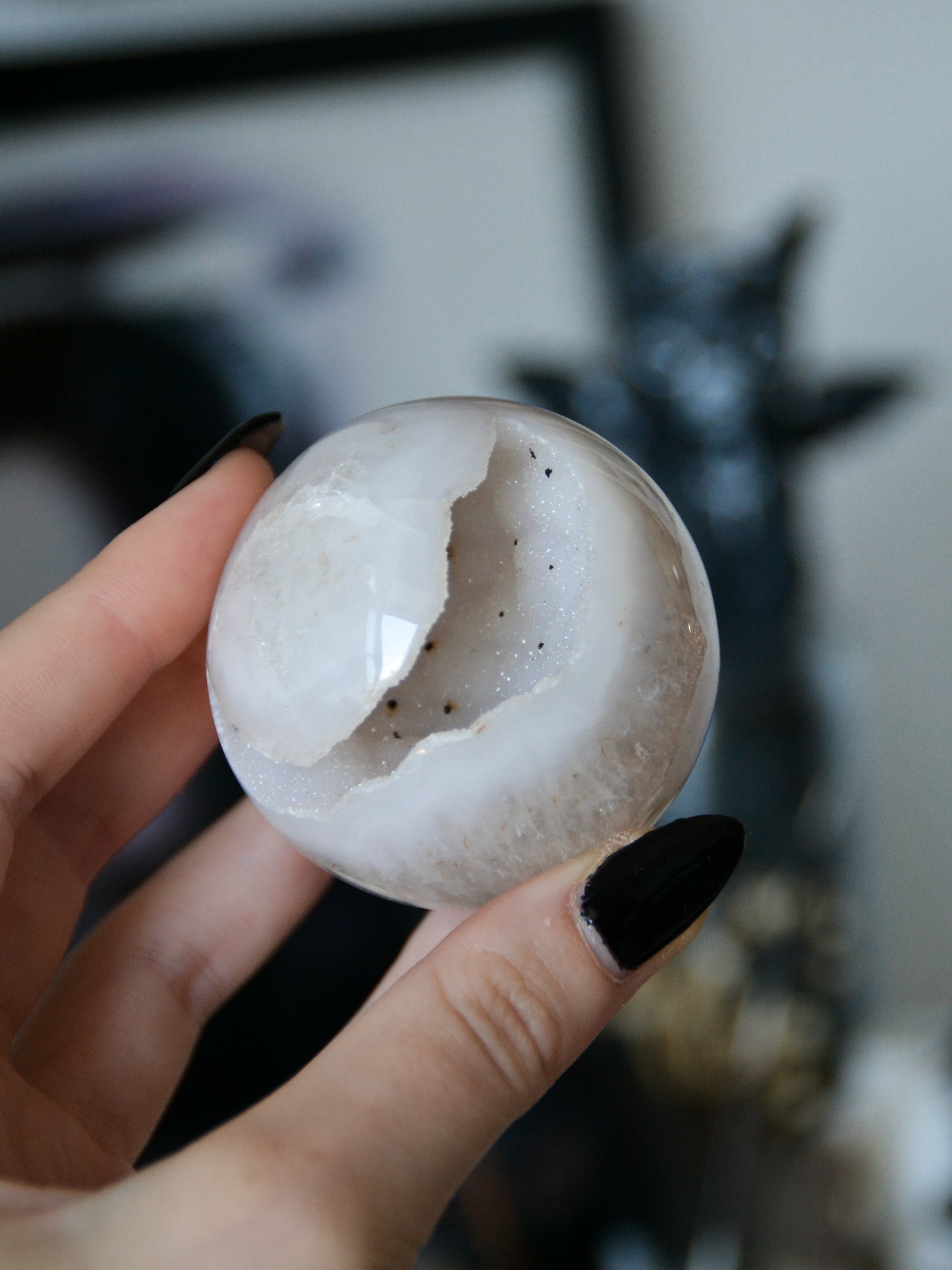 Sfera in agata druzy
