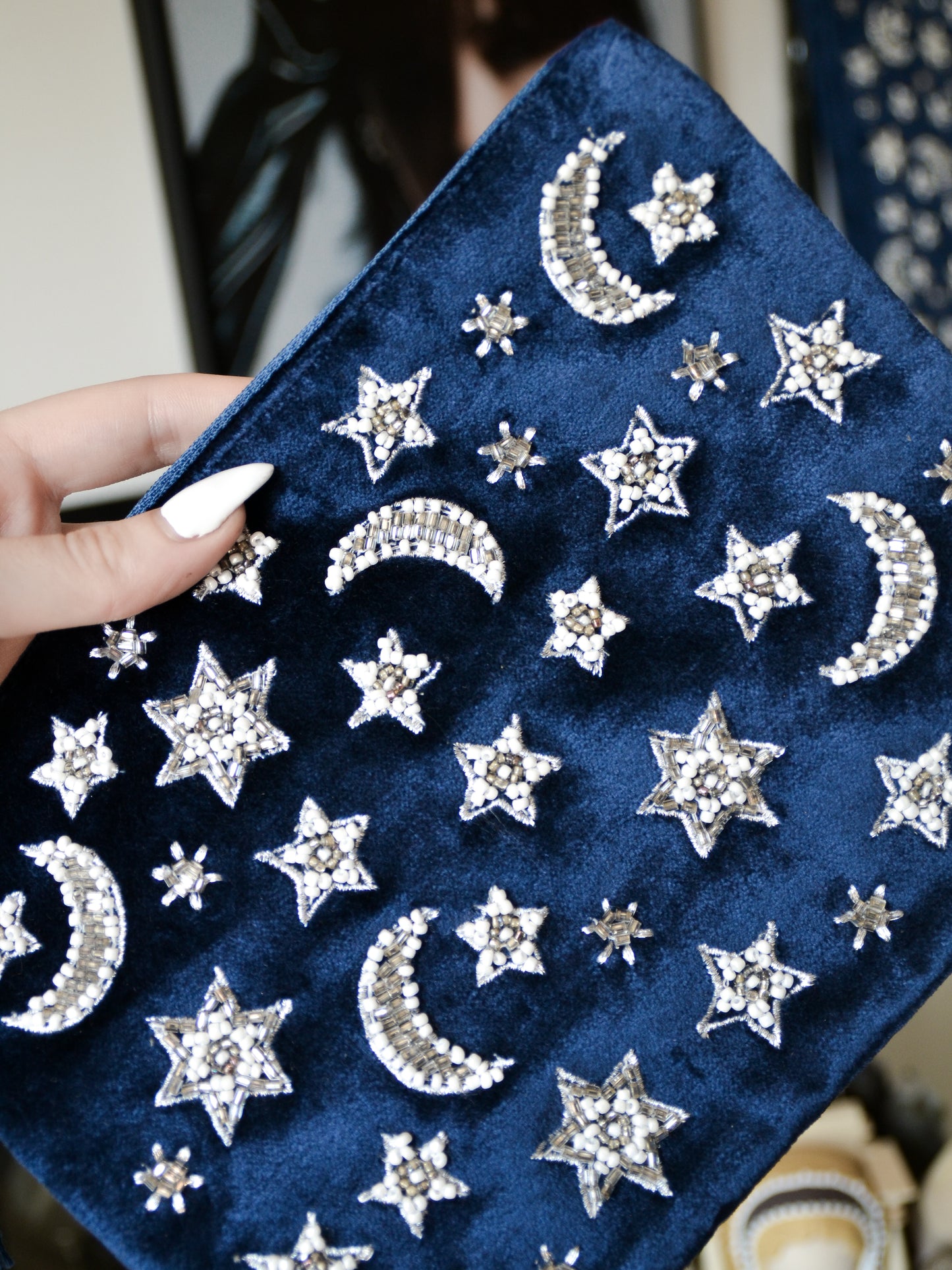 Astuccio morbido con lune e stelle
