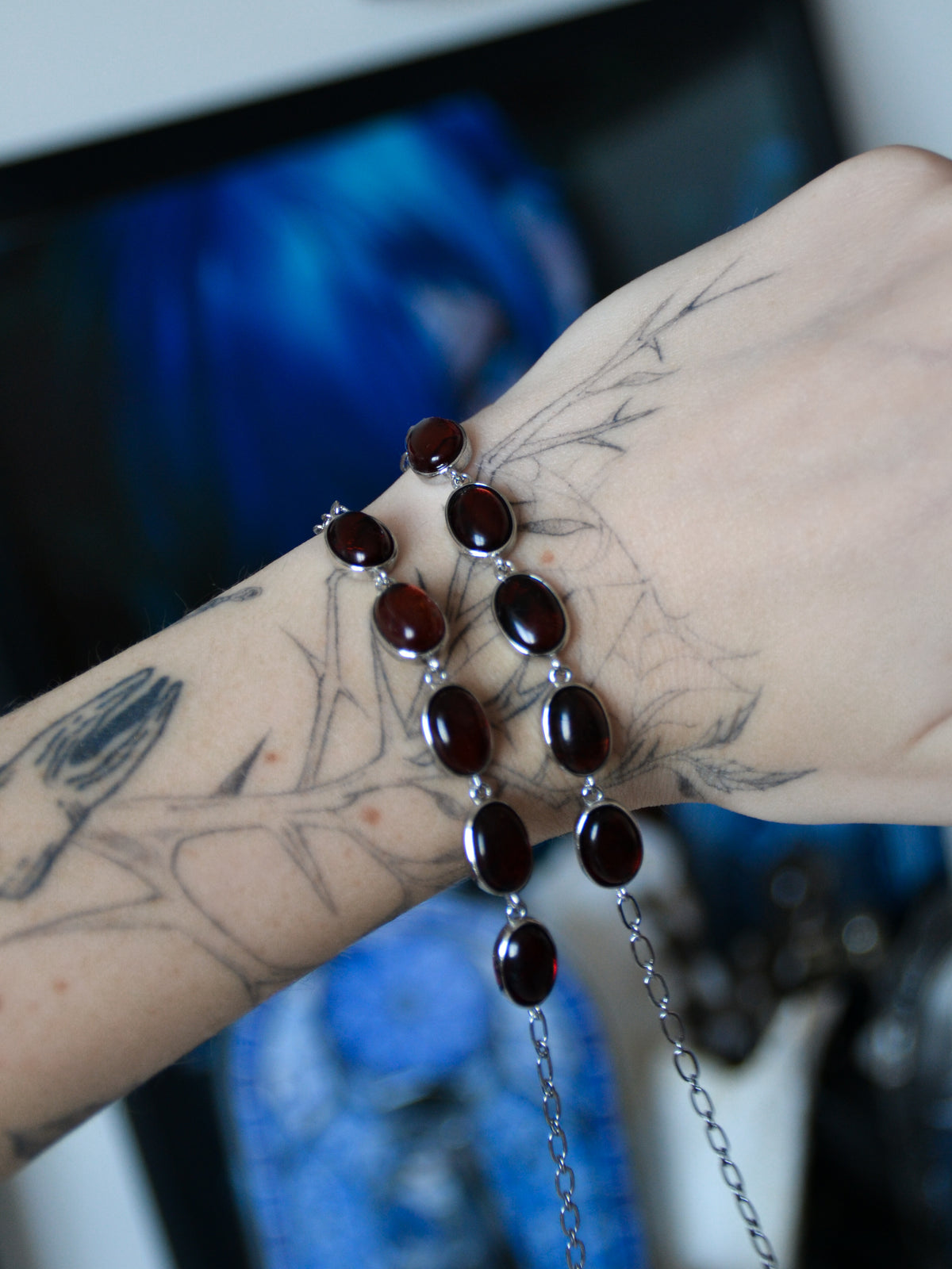 Bracciale burning velvet con blood amber