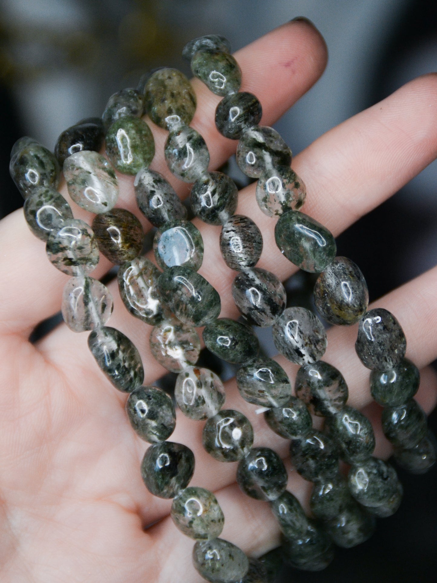 Bracciale in garden quartz (lodolite)