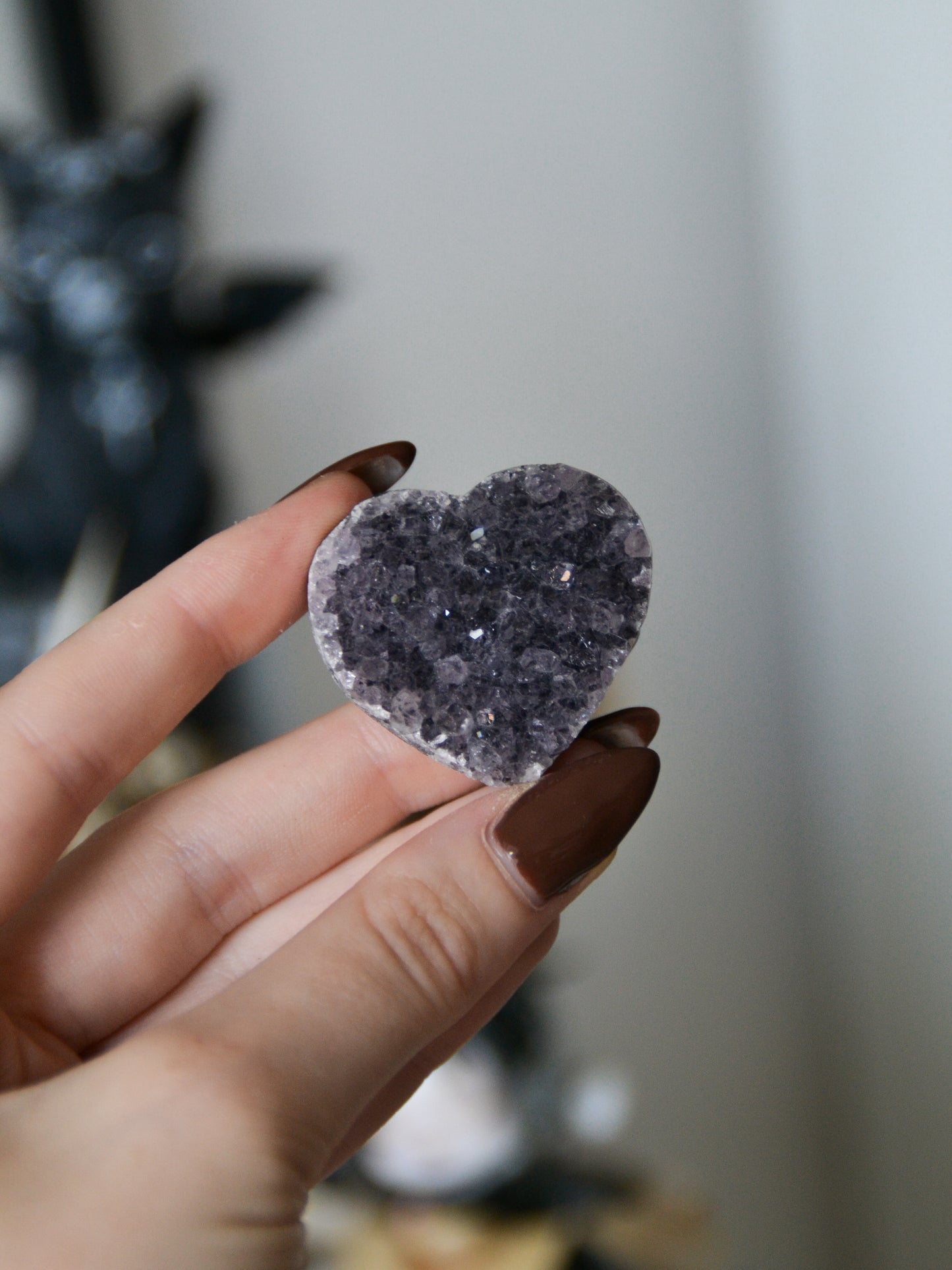 Cuore in drusa di ametista