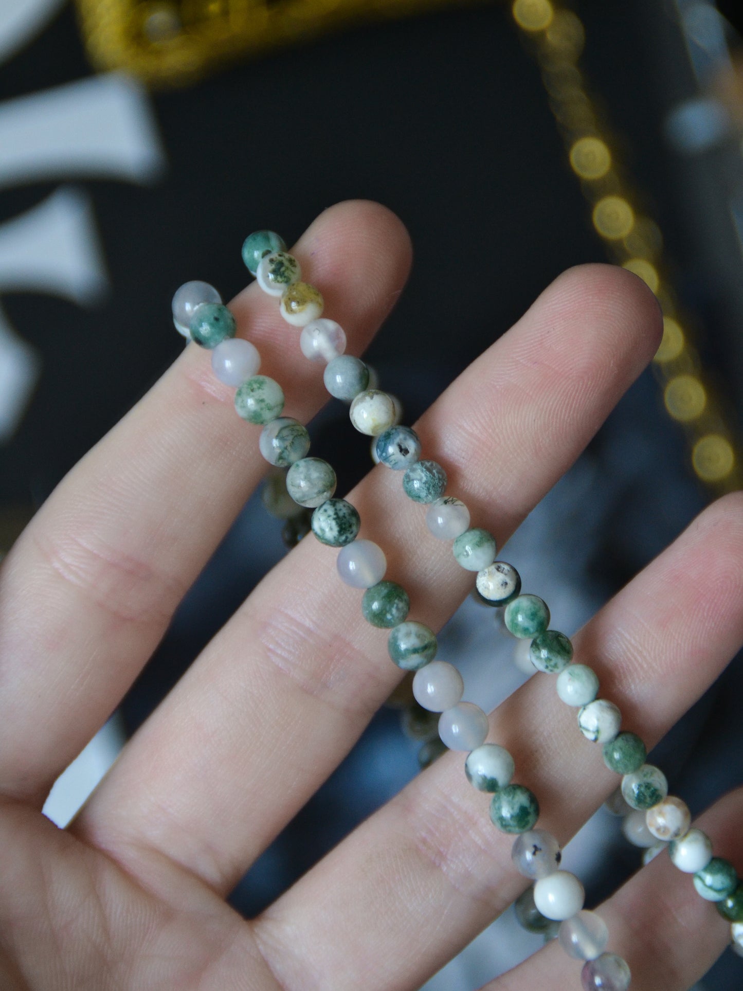 Bracciale in biglie di agata albero