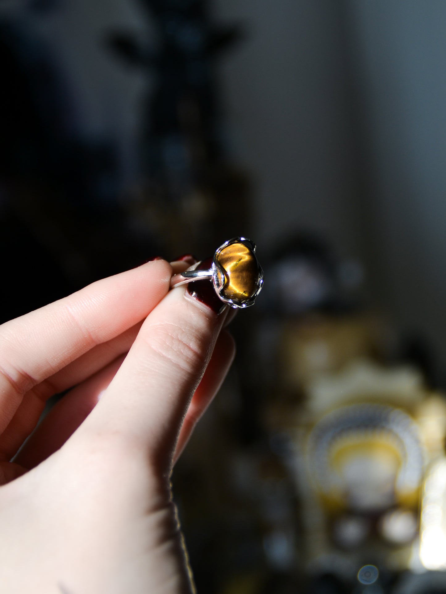 Anello con occhio di tigre