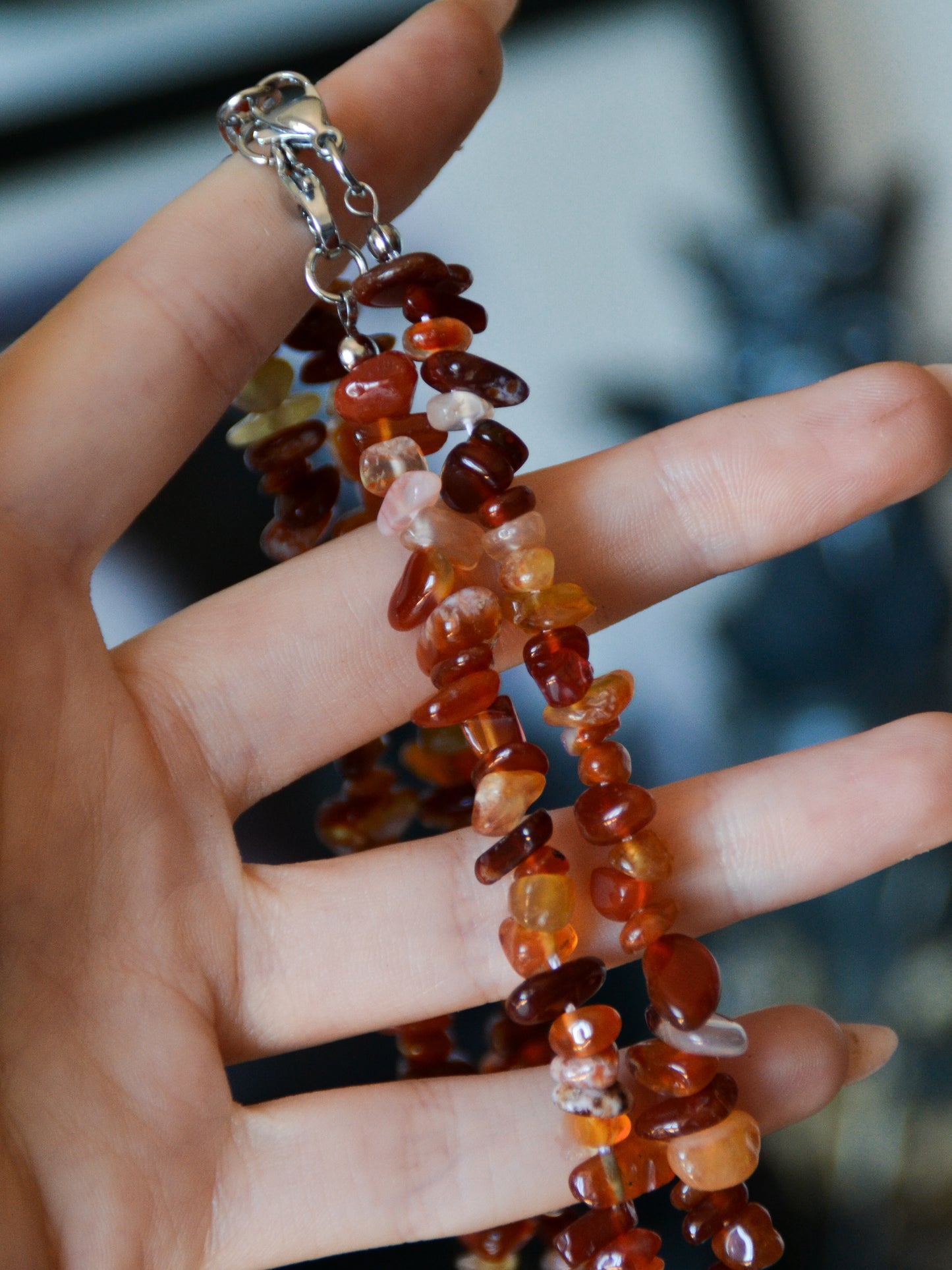Collana in chips di corniola