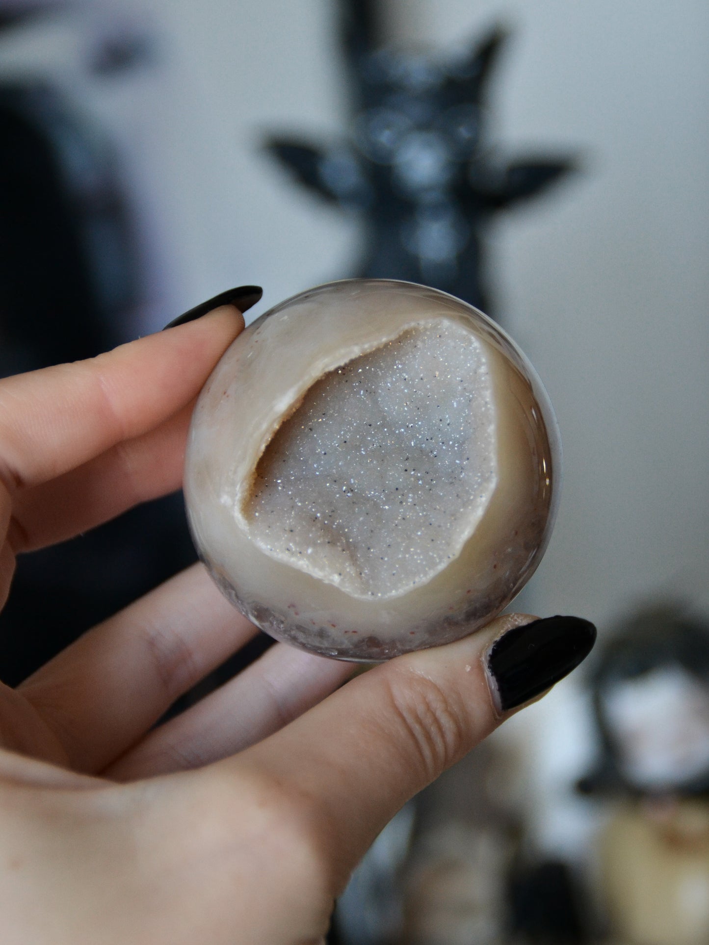 Sfera in agata druzy