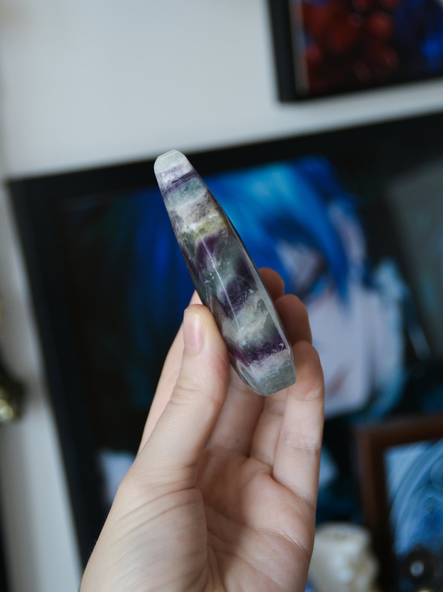 Fiamma in fluorite arcobaleno