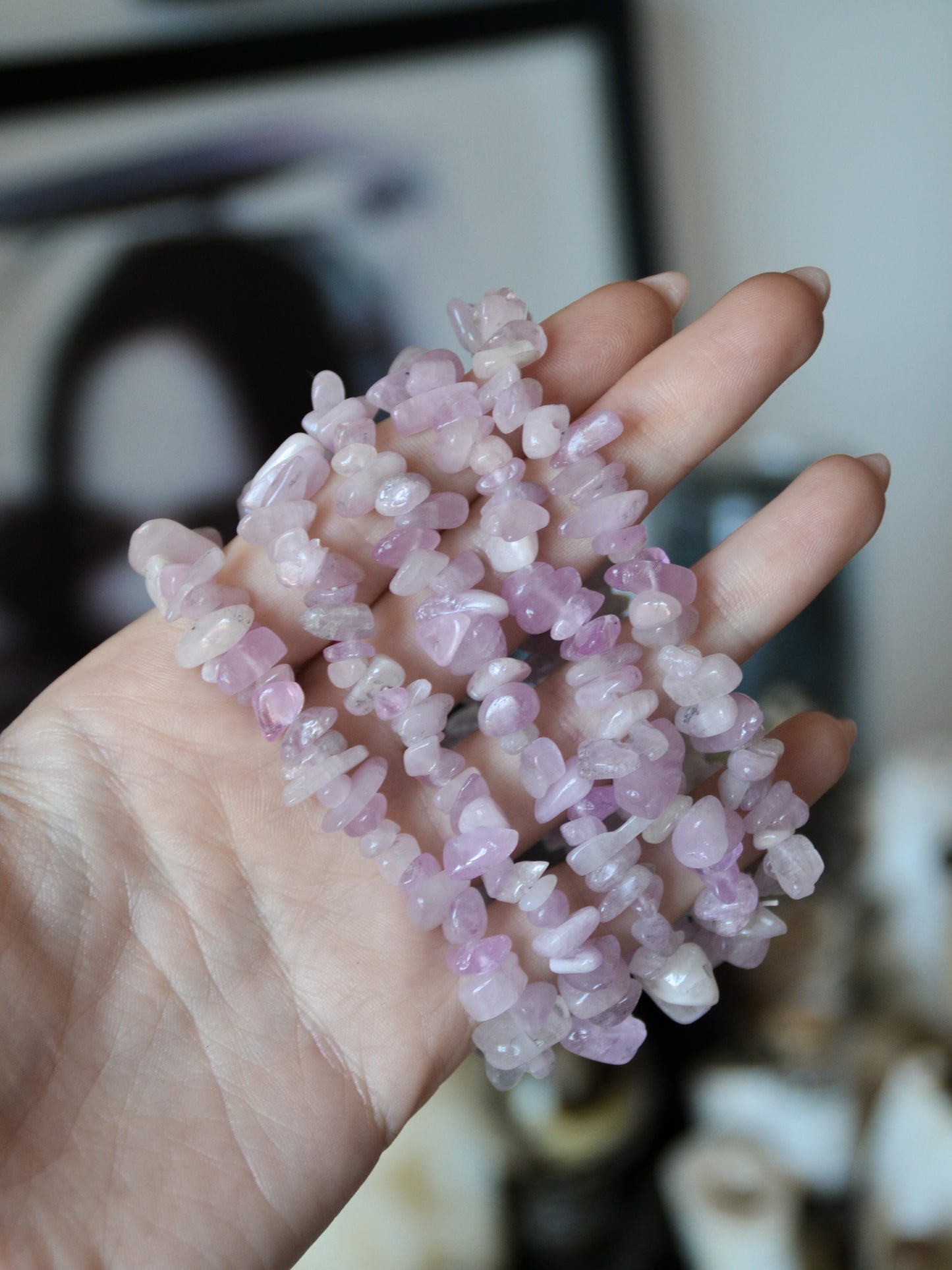 Bracciale in chips di kunzite