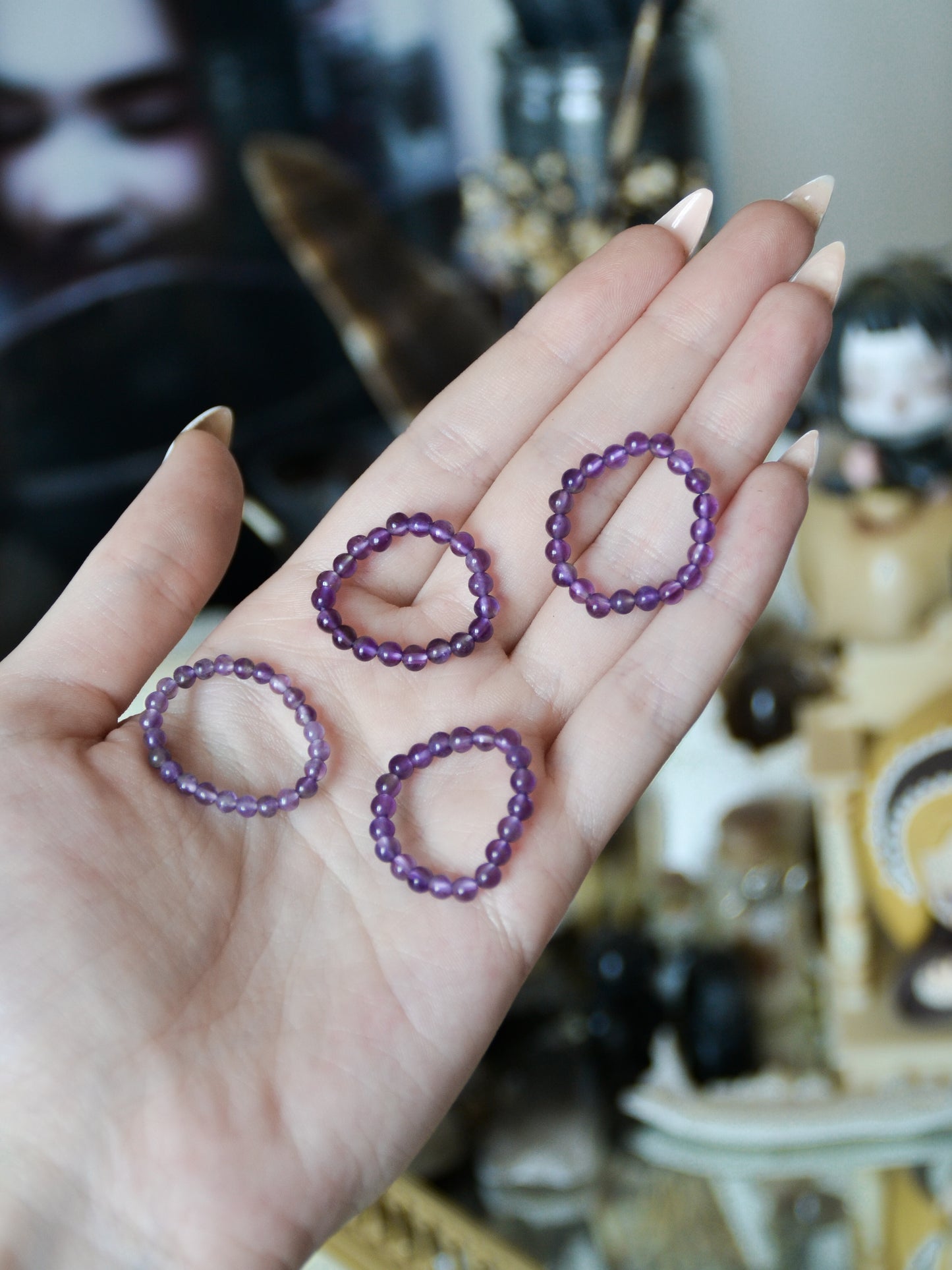 Anello elastico in ametista