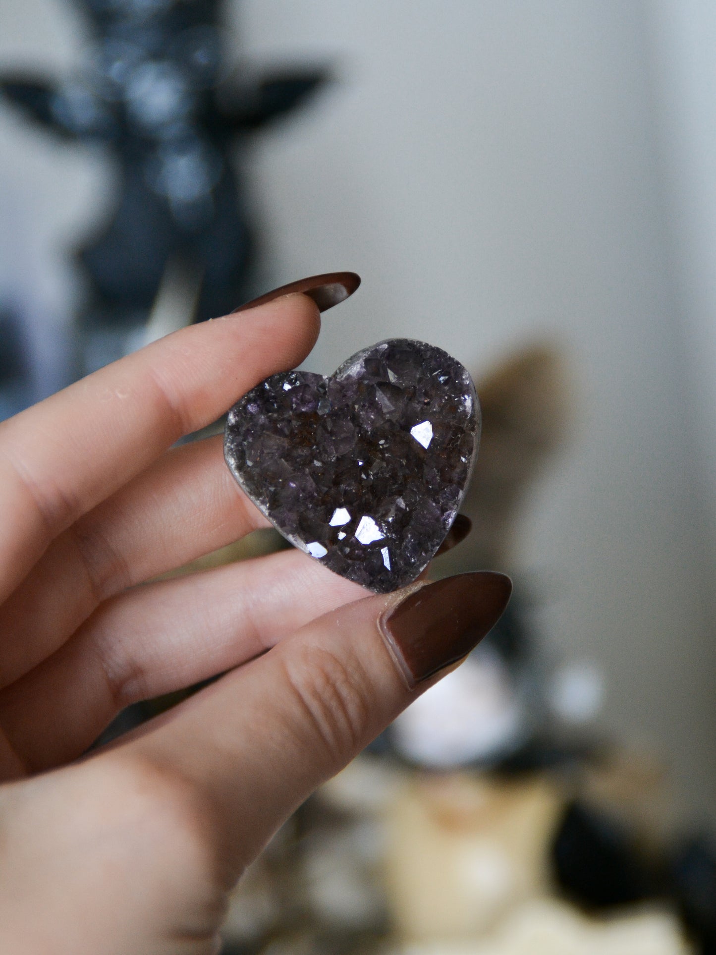 Cuore in drusa di ametista