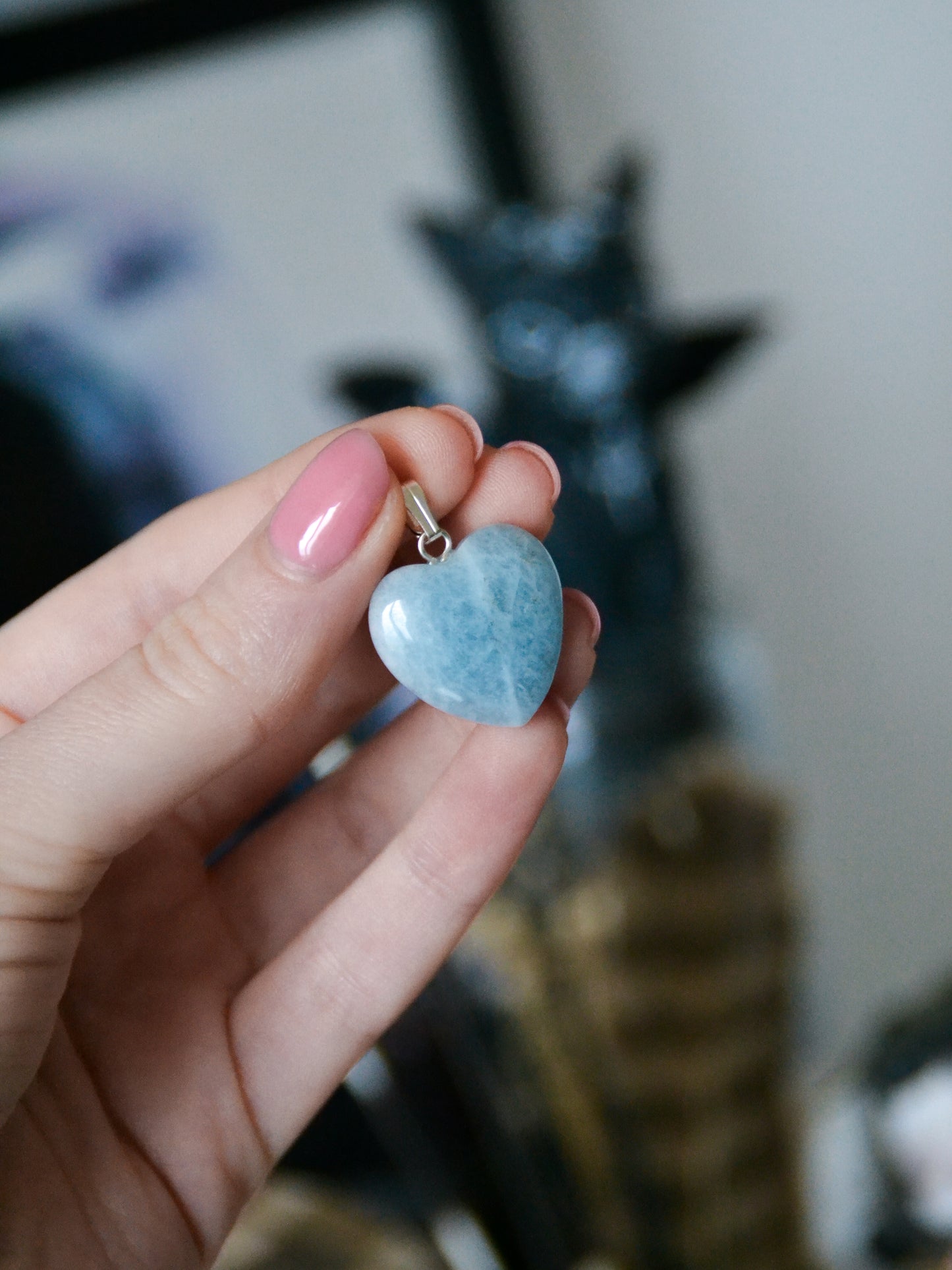Ciondolo con cuoricino in acquamarina