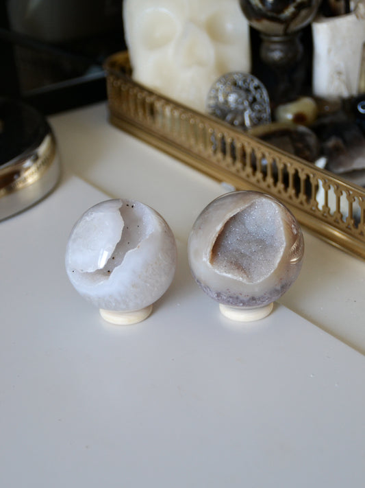Sfera in agata druzy