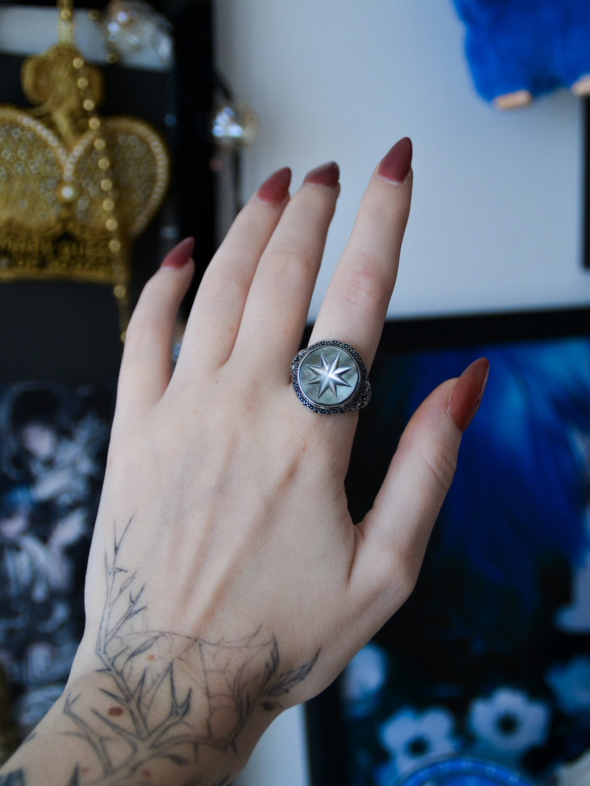 Anello north star con abalone