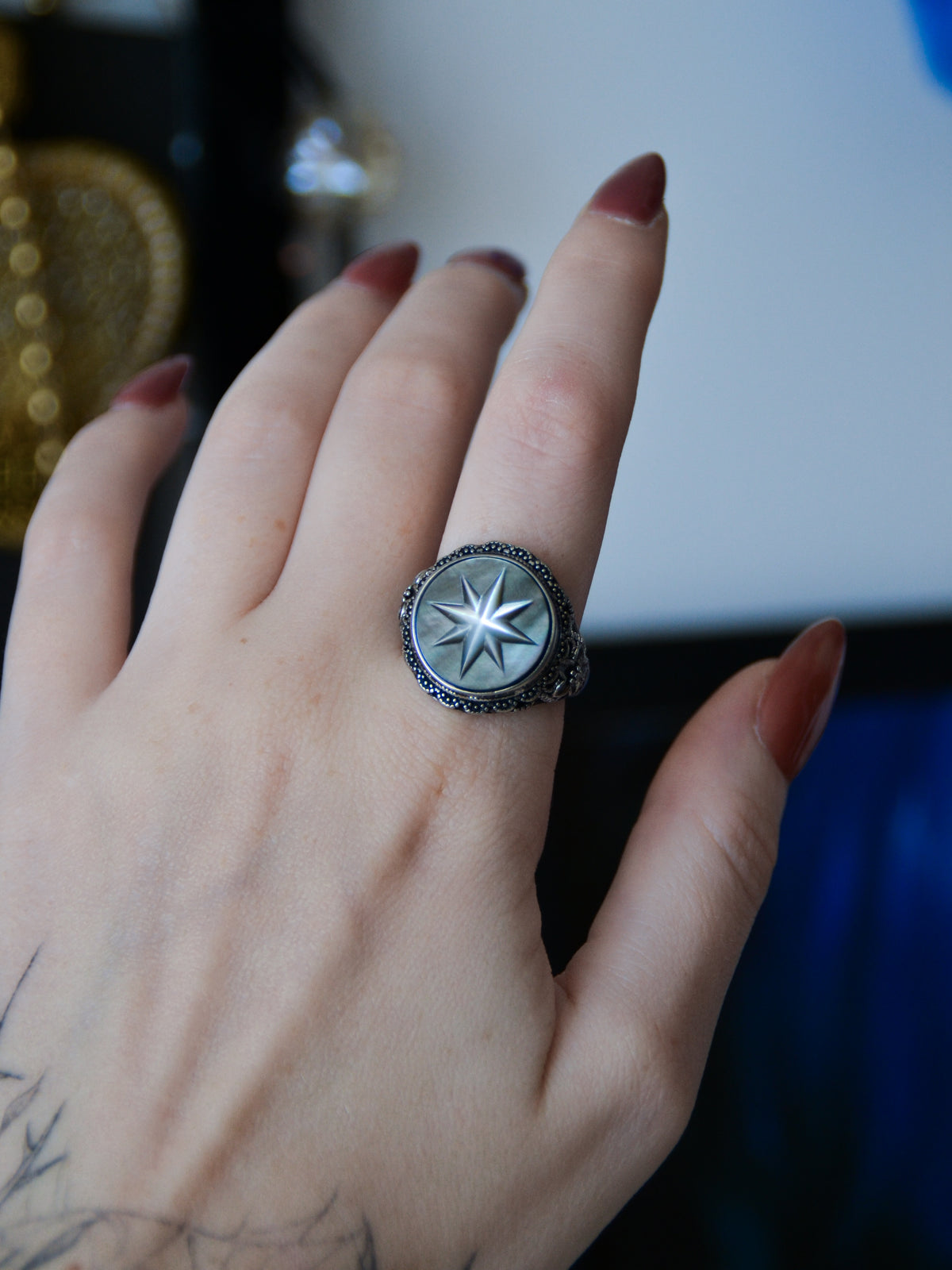 Anello north star con abalone