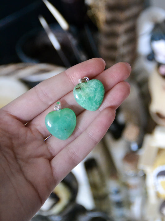 Ciondolo con cuoricino in crisoprasio