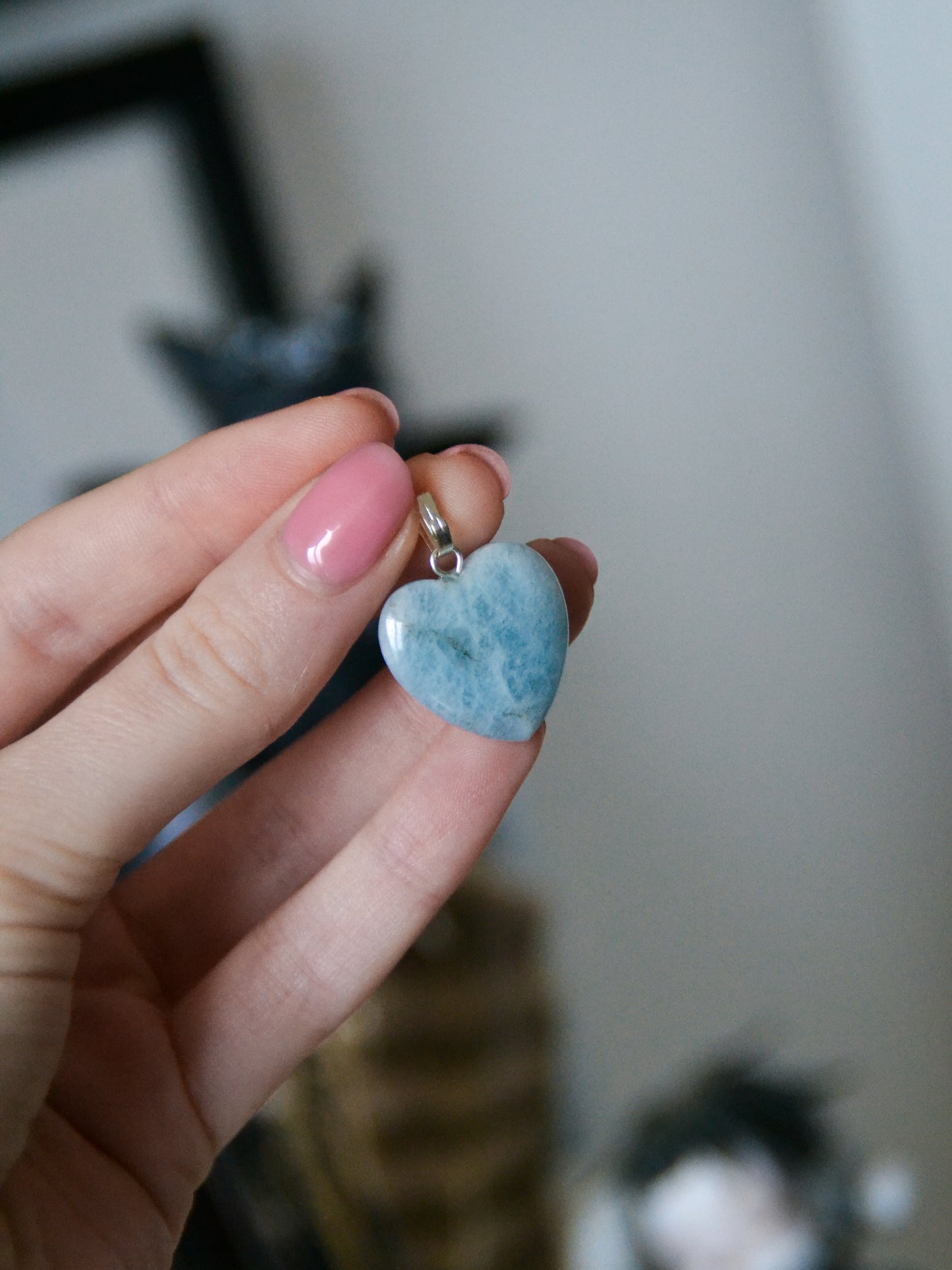 Ciondolo con cuoricino in acquamarina