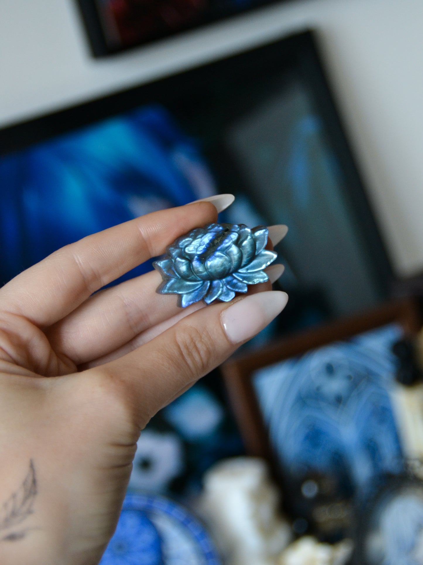 Fiore di loto in labradorite (fiore di Ren)