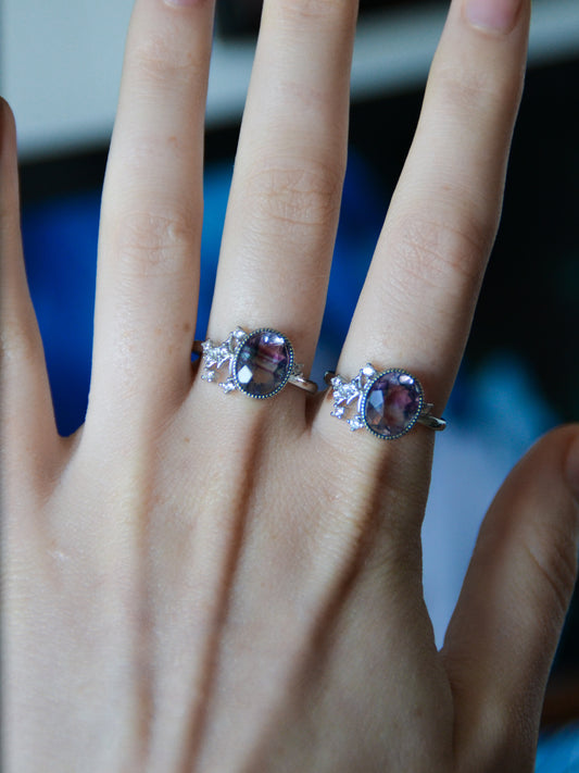 Anello con fluorite