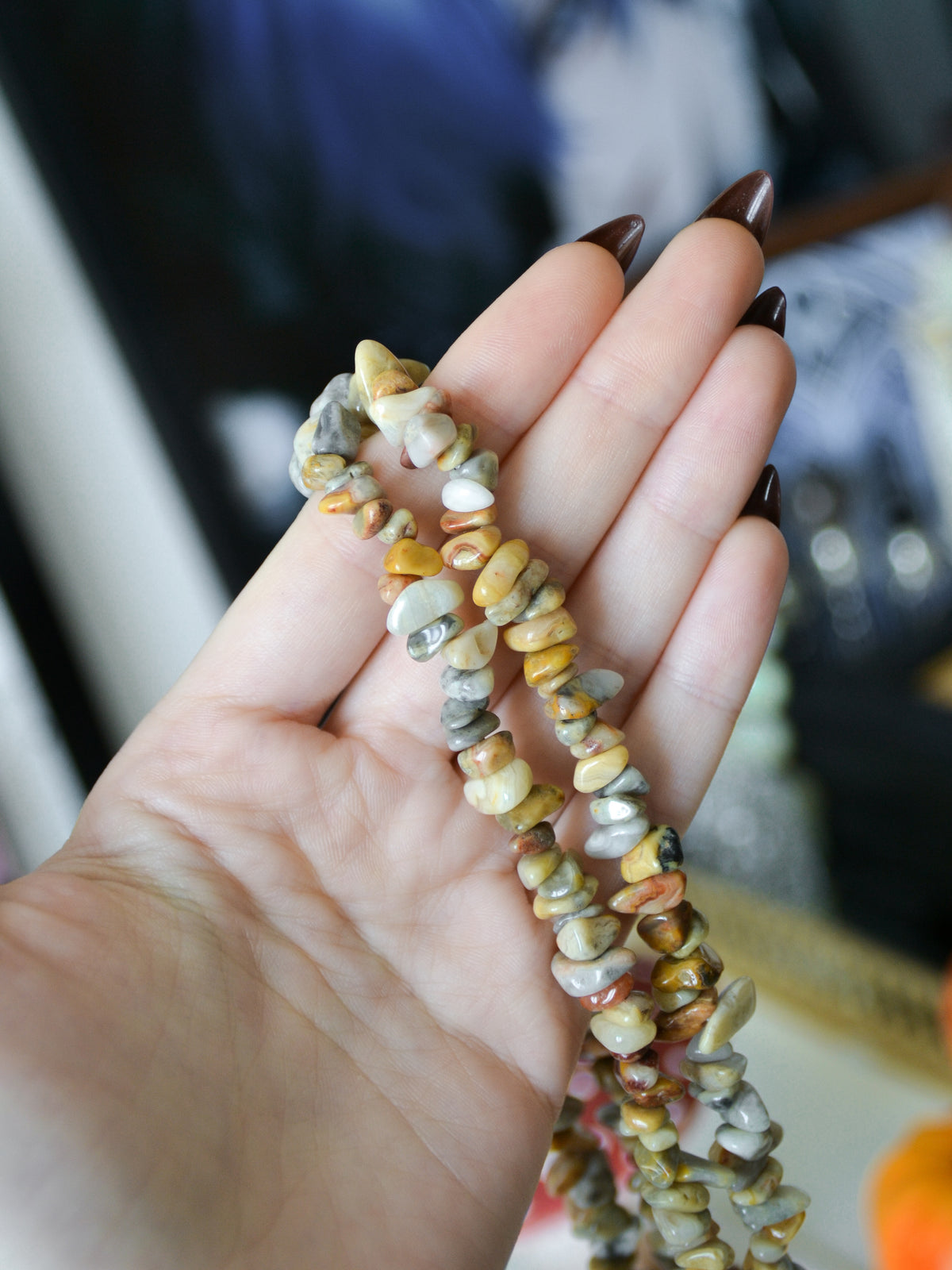 Collana con chips di agata crazy lace