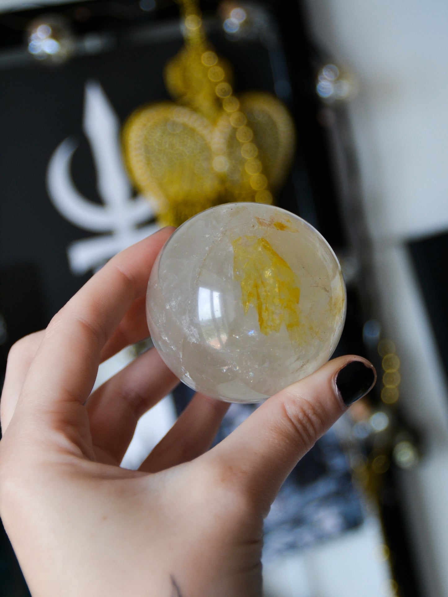 Sfera in quarzo ialino mix golden healer
