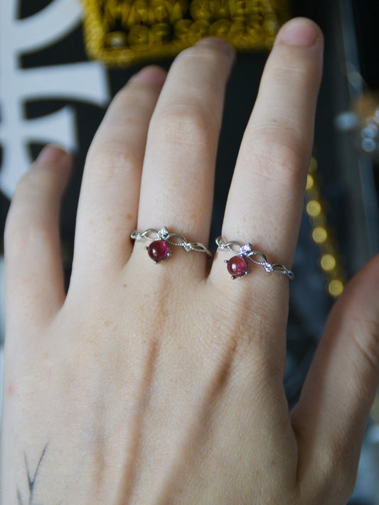 Anello tiara con tormalina rosa