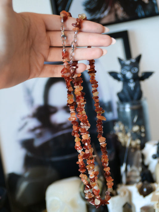 Collana in chips di corniola