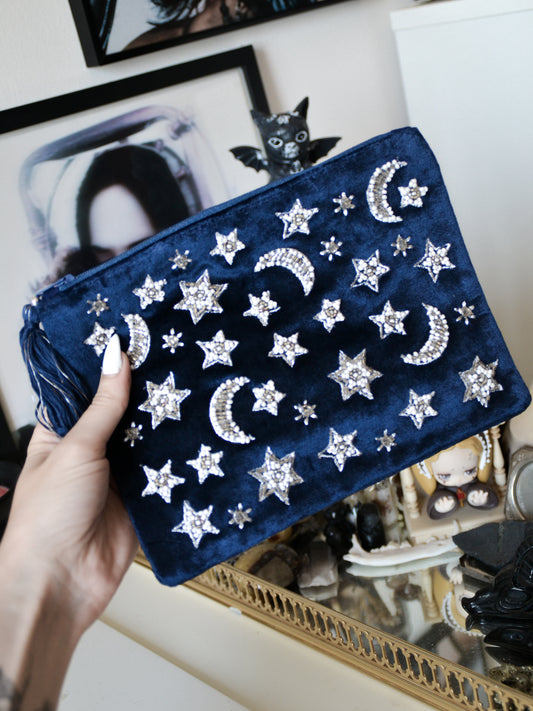 Astuccio morbido con lune e stelle