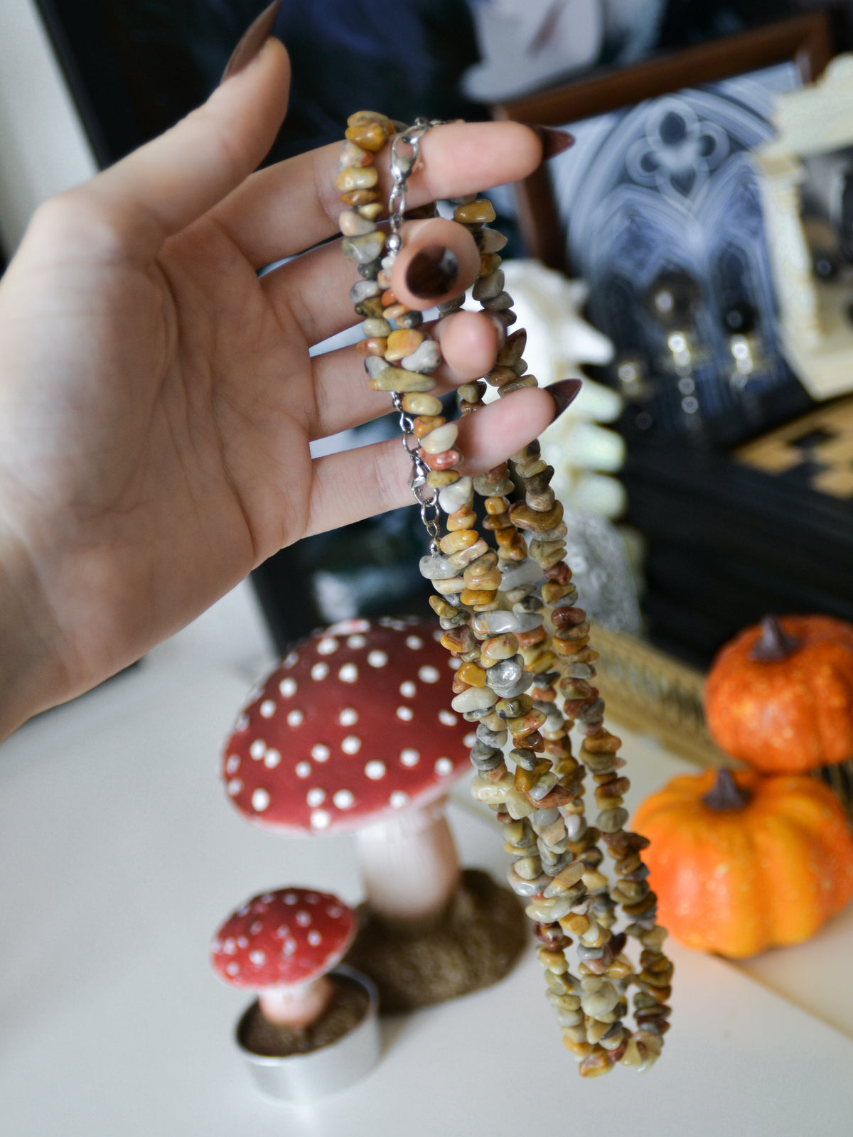 Collana con chips di agata crazy lace