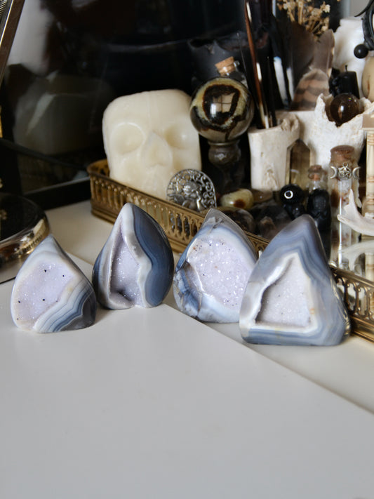 Pinna in agata druzy