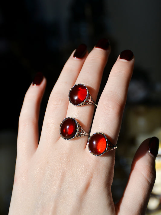 Anello con agata rossa