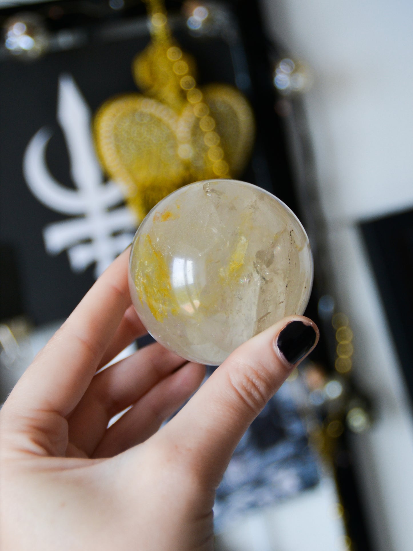 Sfera in quarzo ialino mix golden healer