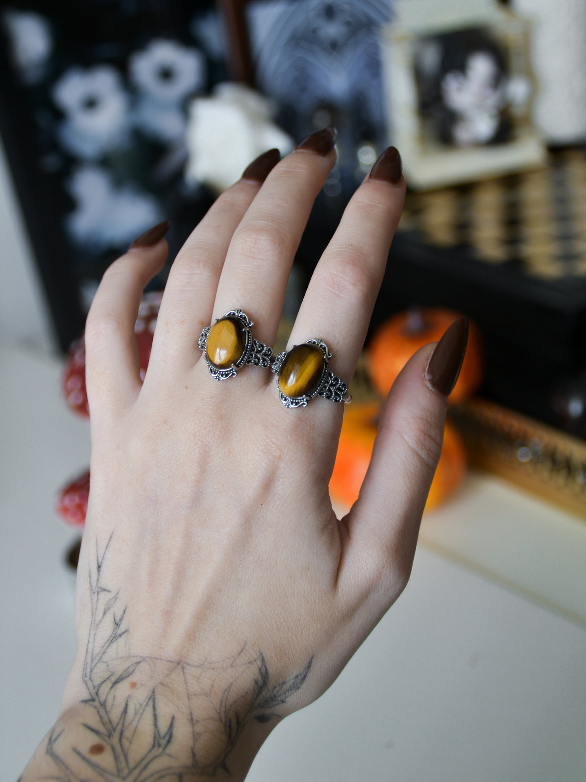 Anello solstice con occhio di tigre