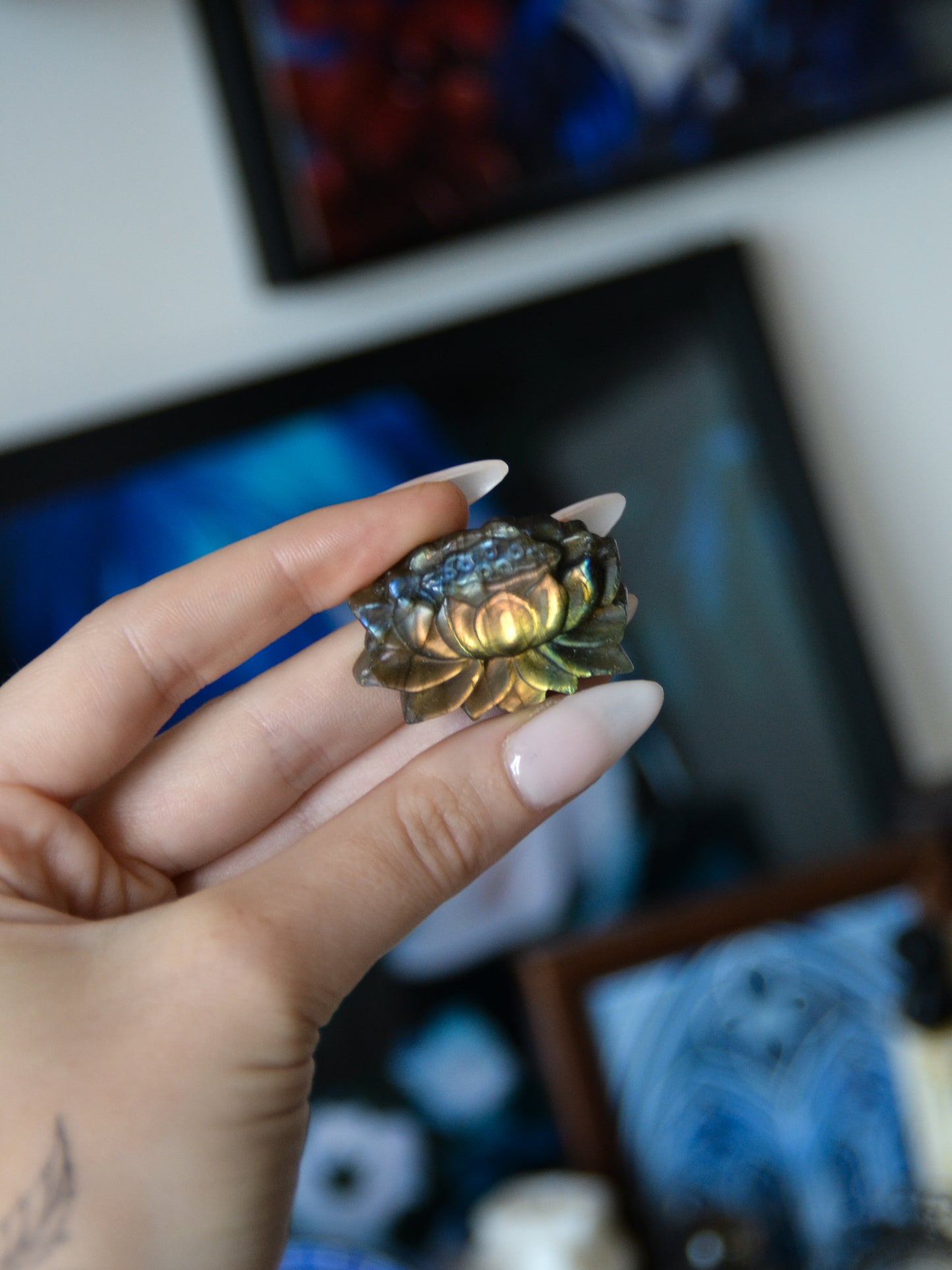 Fiore di loto in labradorite (fiore di Ren)