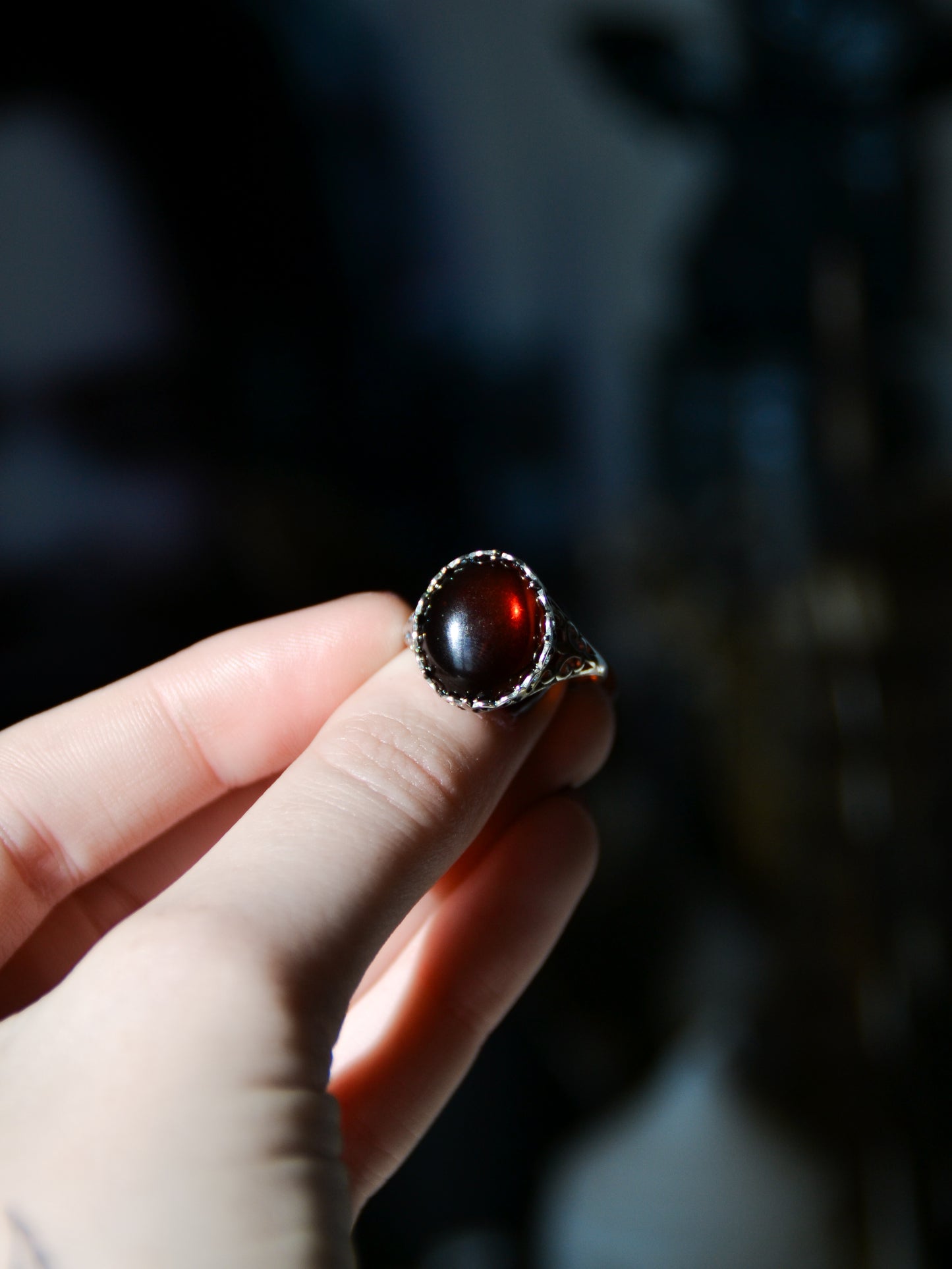 Anello con agata rossa