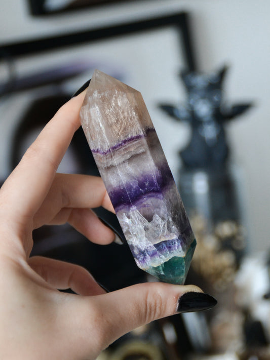 Biterminata in fluorite arcobaleno