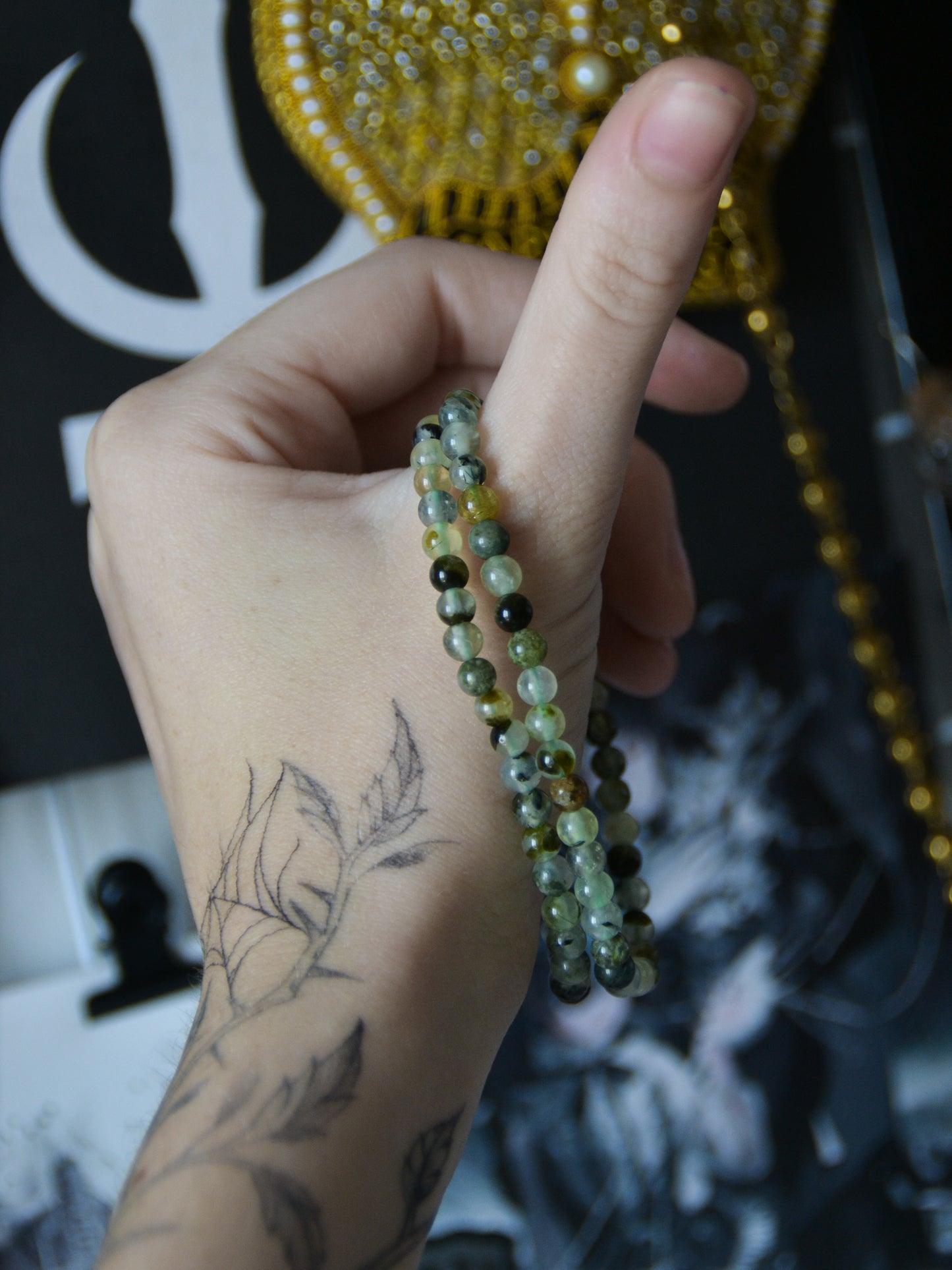 Bracciale in biglie di prehnite