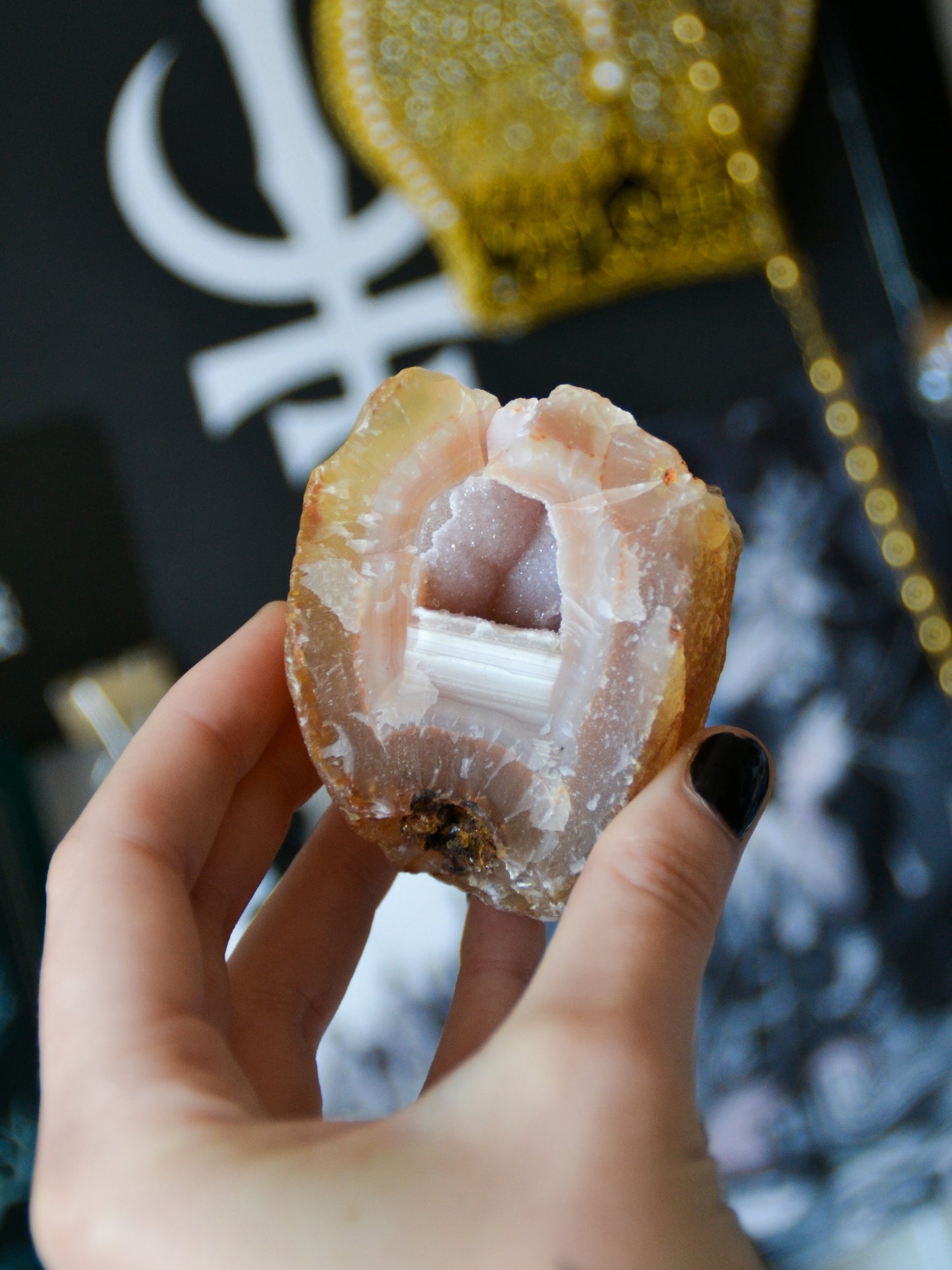 Geode di agata druzy