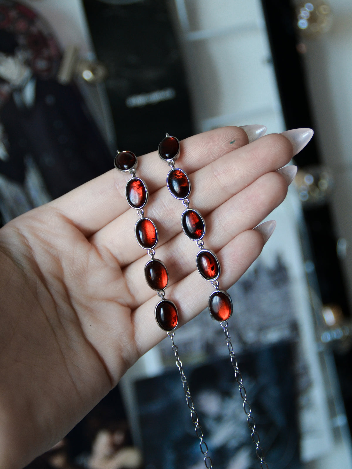 Bracciale burning velvet con blood amber