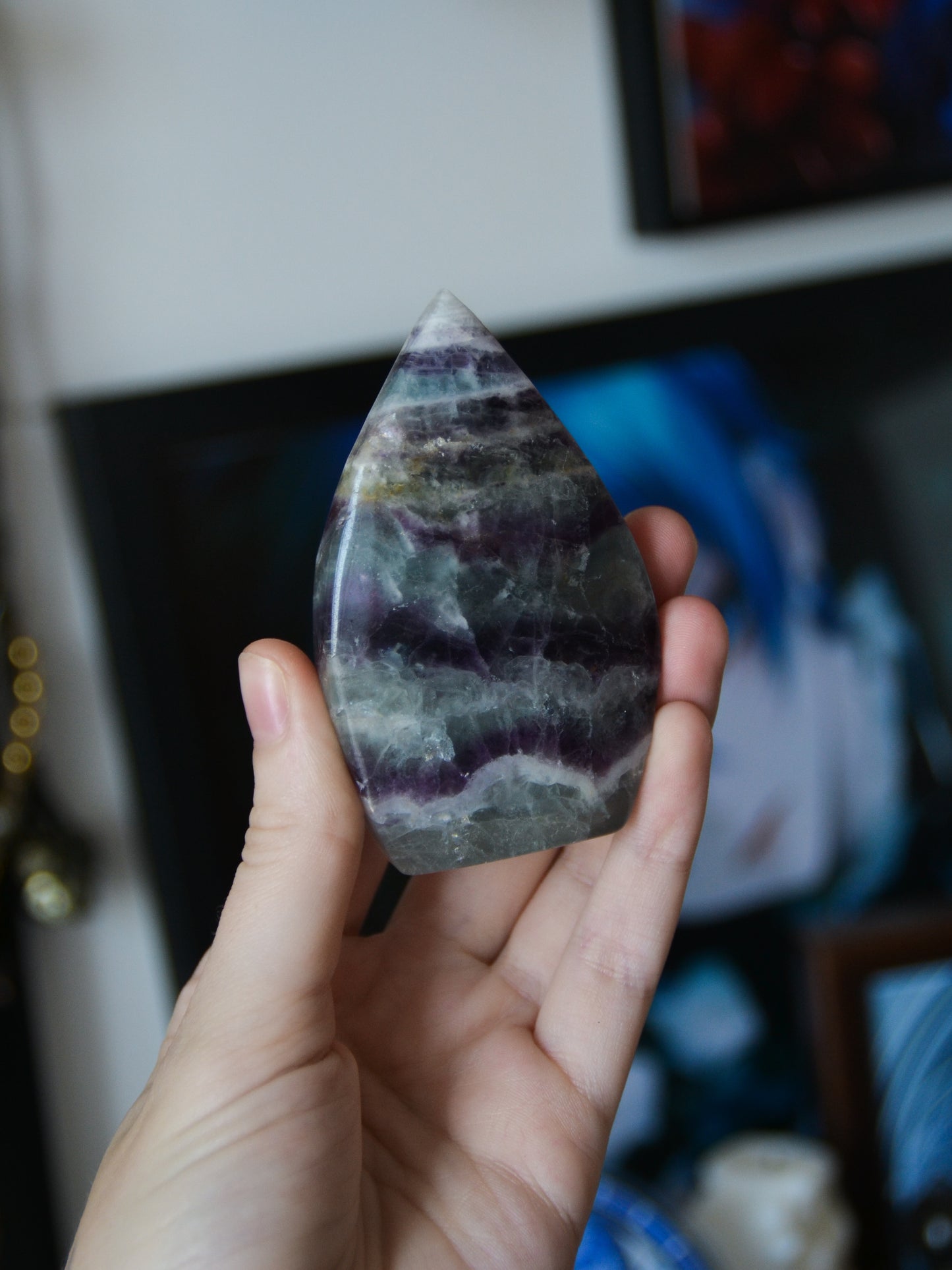 Fiamma in fluorite arcobaleno