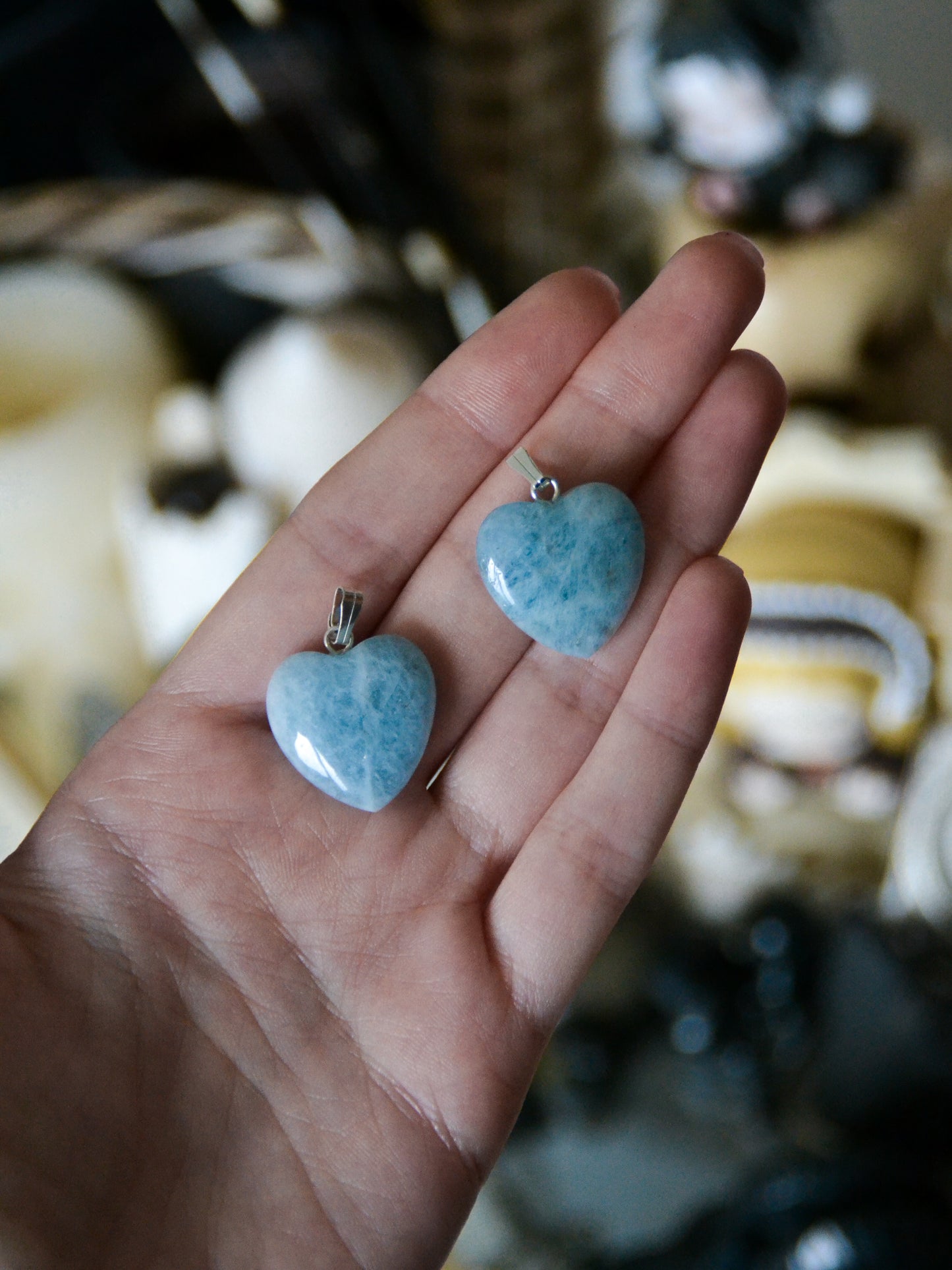 Ciondolo con cuoricino in acquamarina