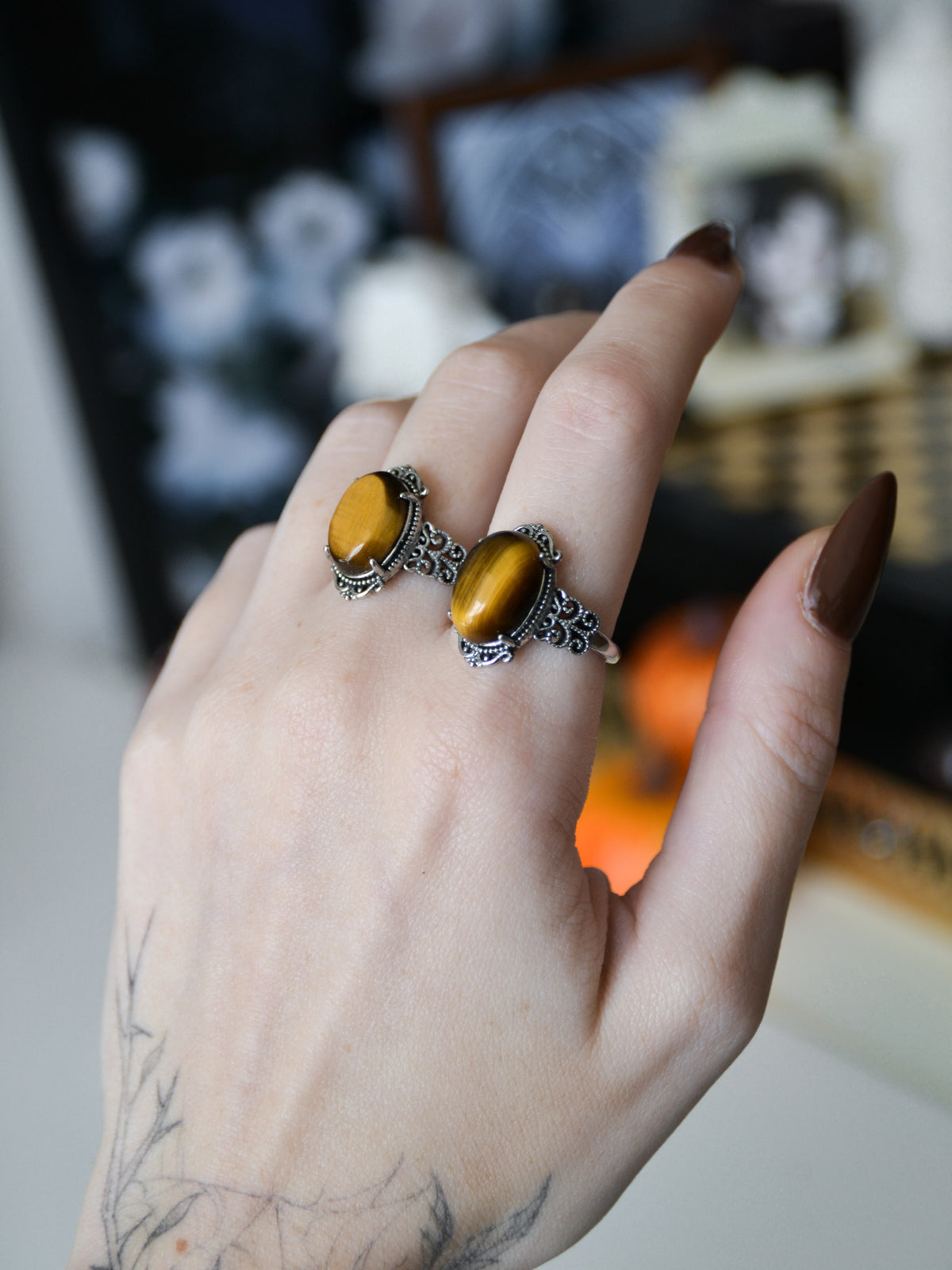 Anello solstice con occhio di tigre