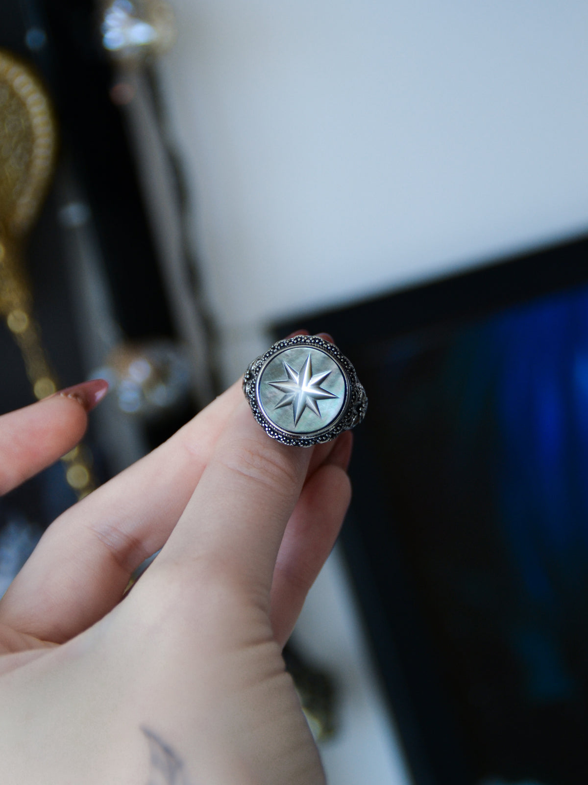 Anello north star con abalone