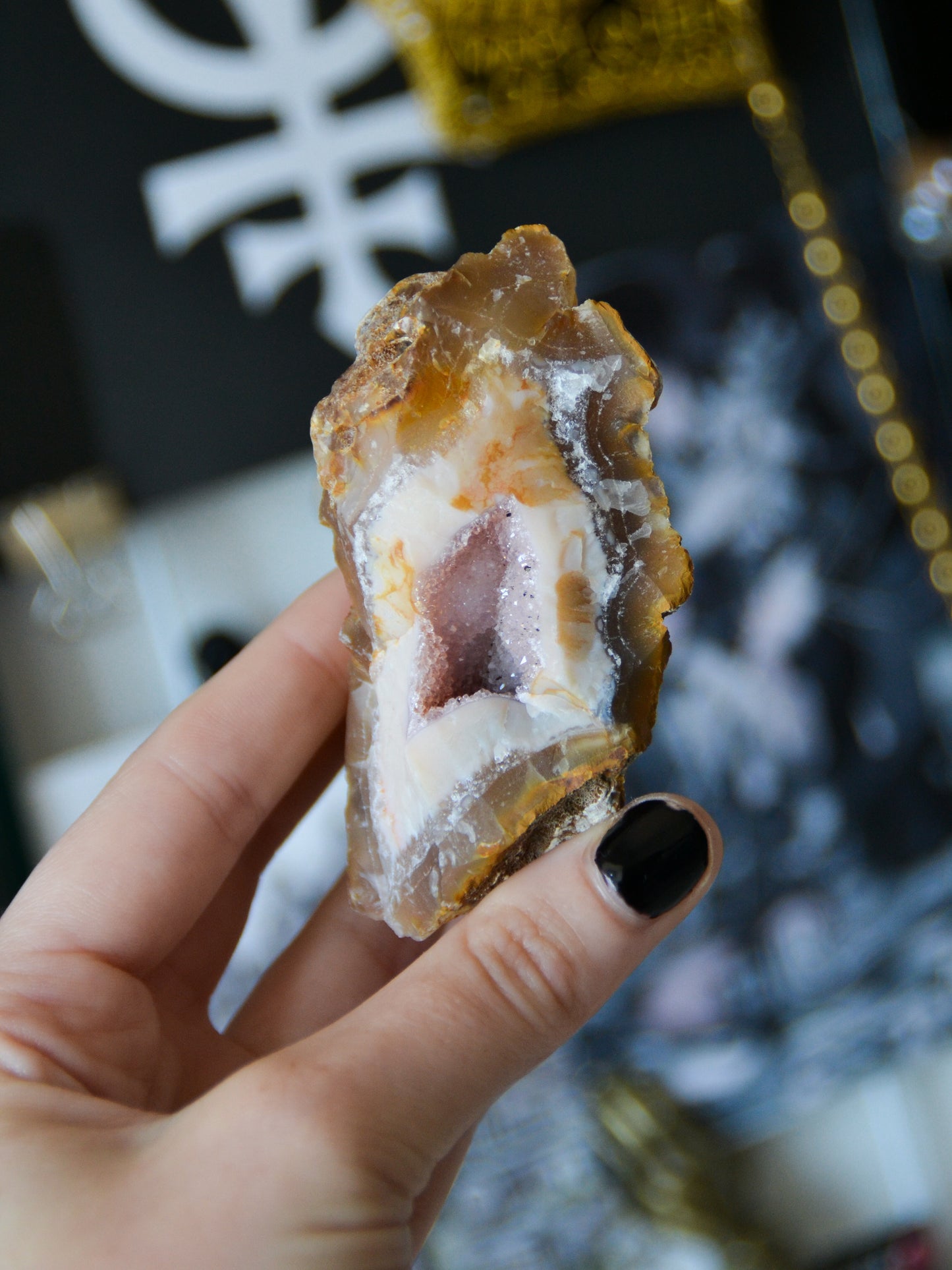 Geode di agata druzy